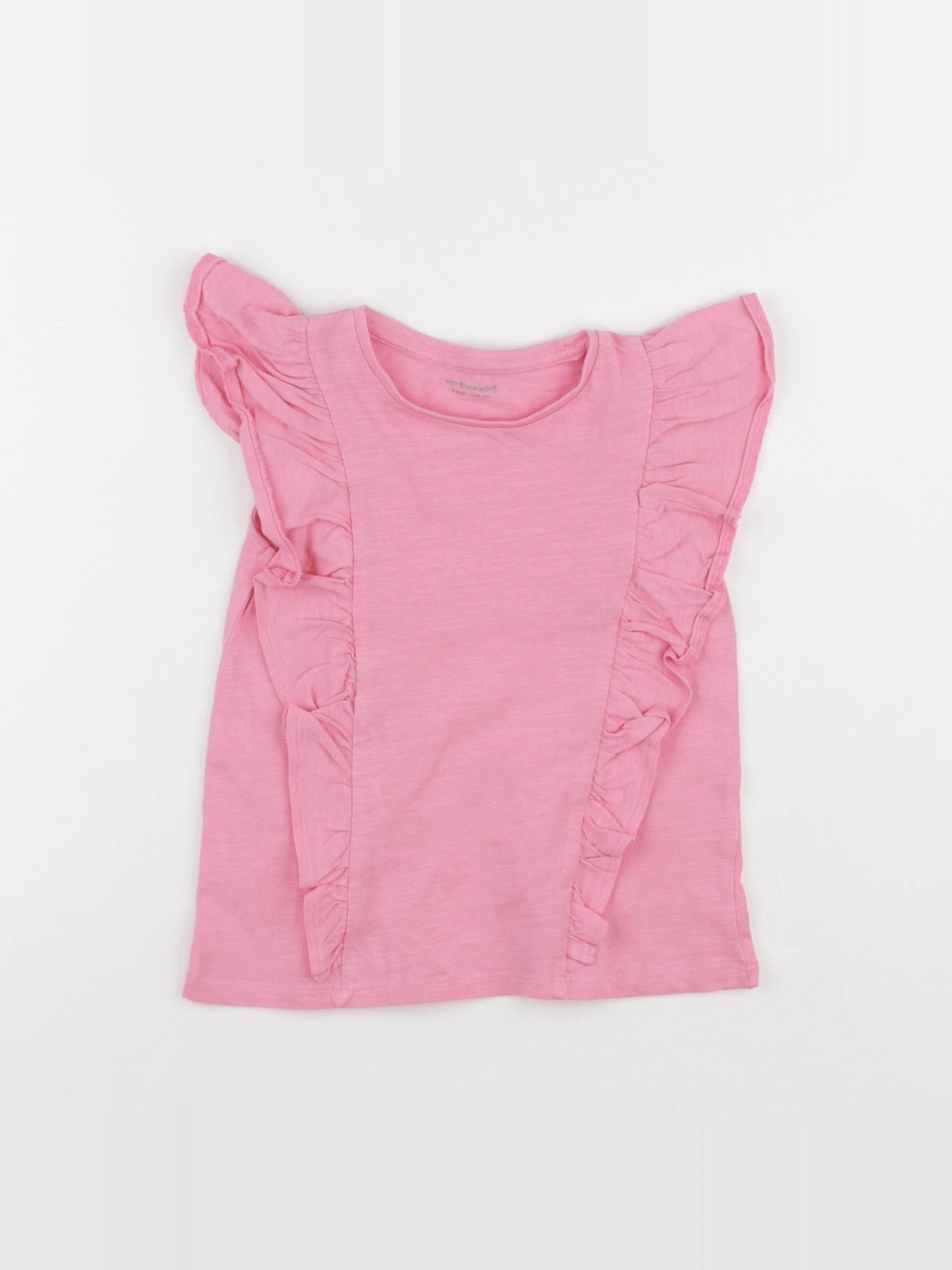 Vertbaudet - tee-shirt rose - 4 ans