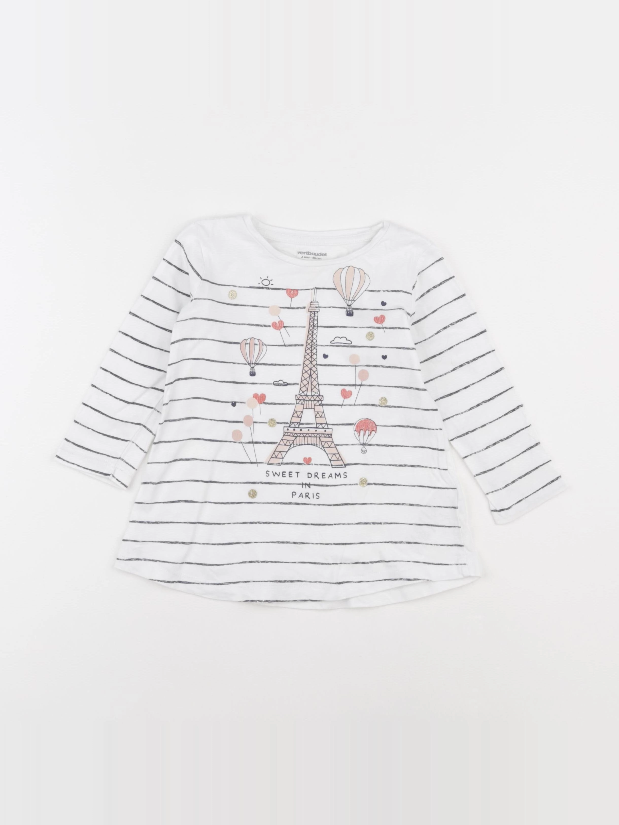 Vertbaudet - tee-shirt blanc - 2 ans