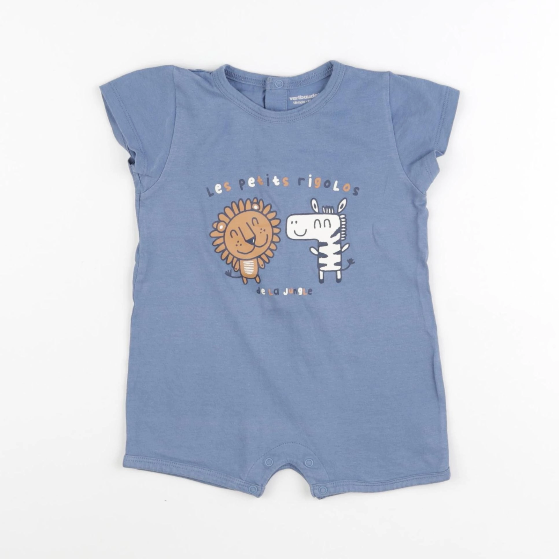 Vertbaudet - pyjama coton bleu - 18 mois