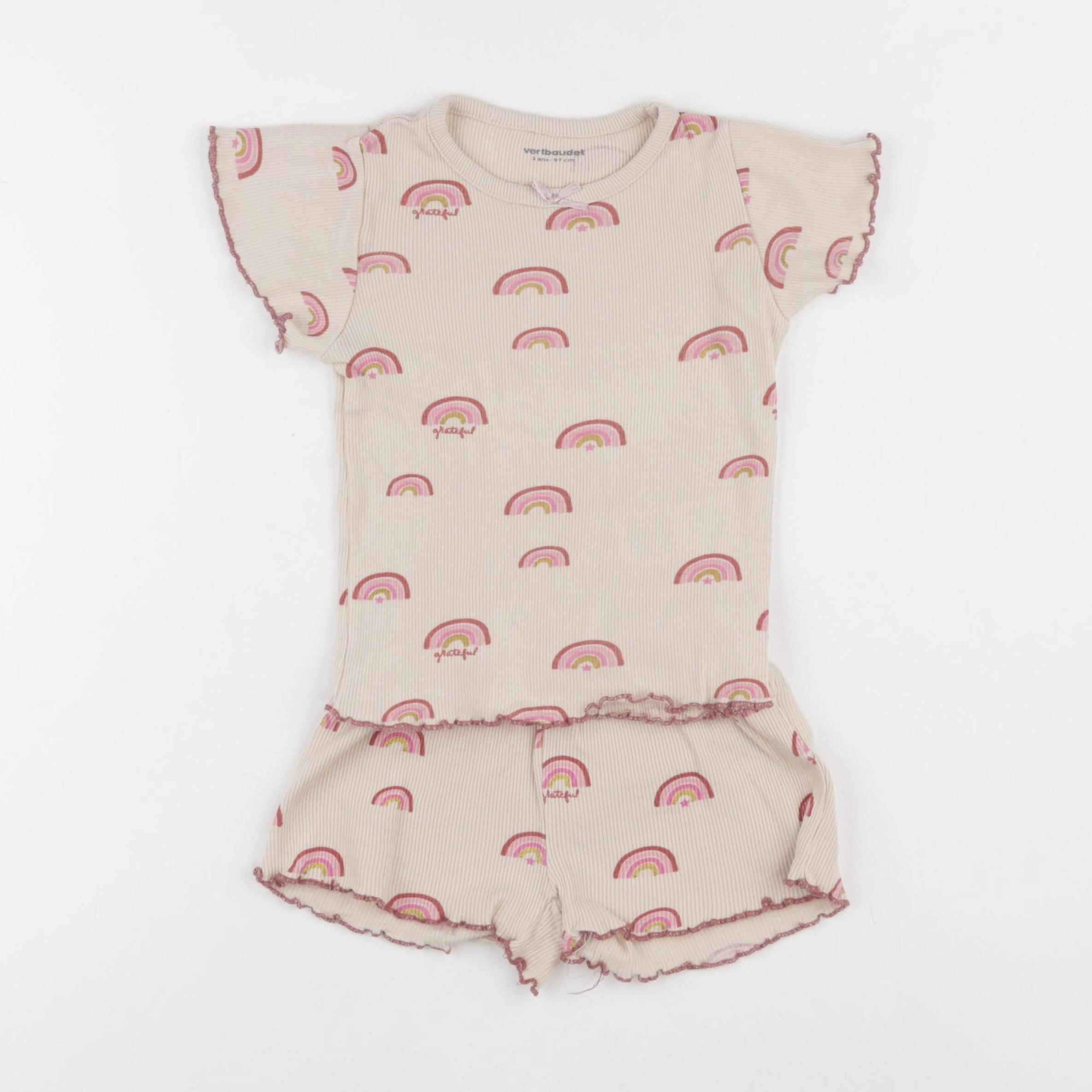 Vertbaudet - pyjama coton rose - 3 ans