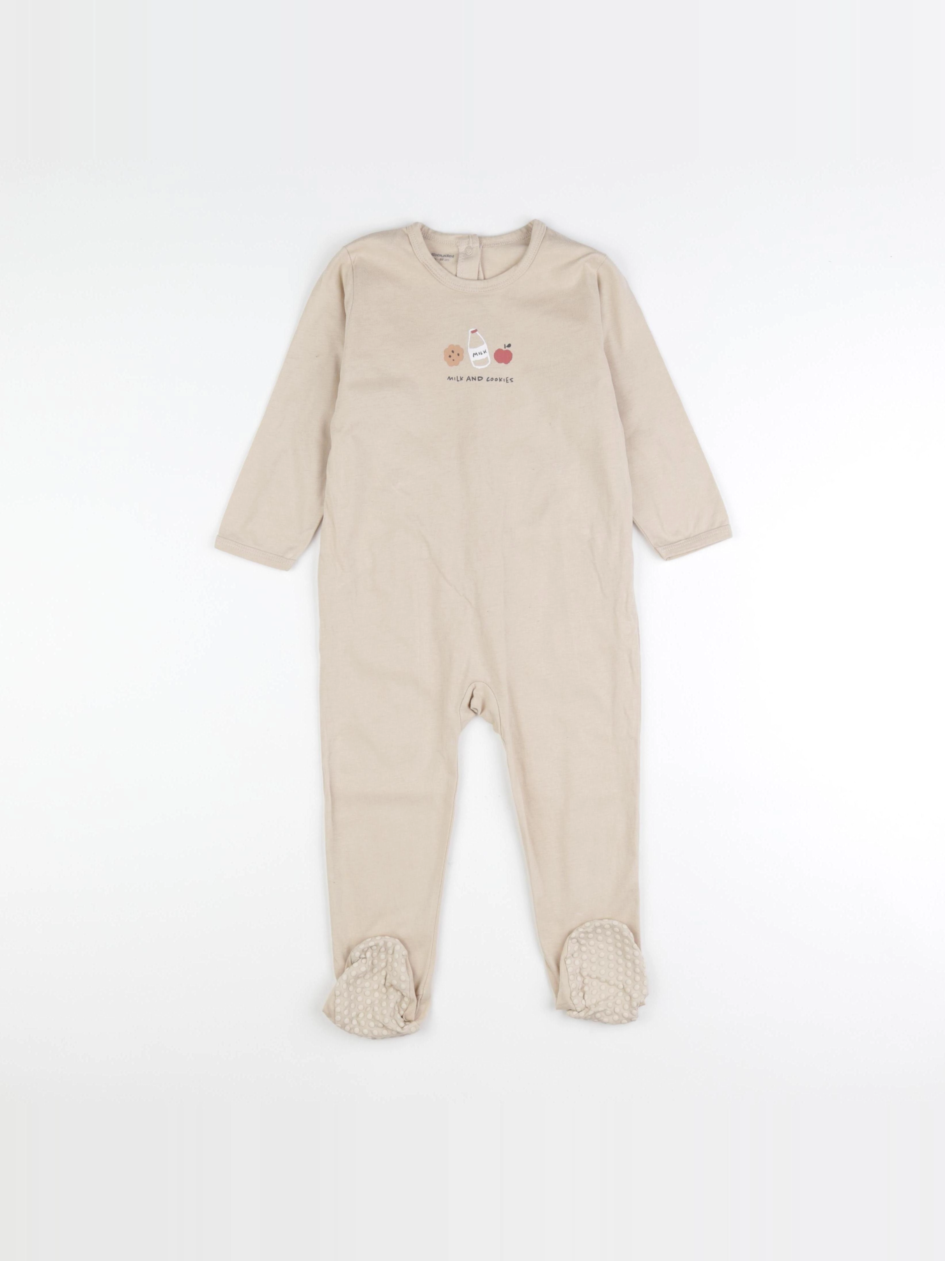 Vertbaudet - pyjama coton beige - 24 mois