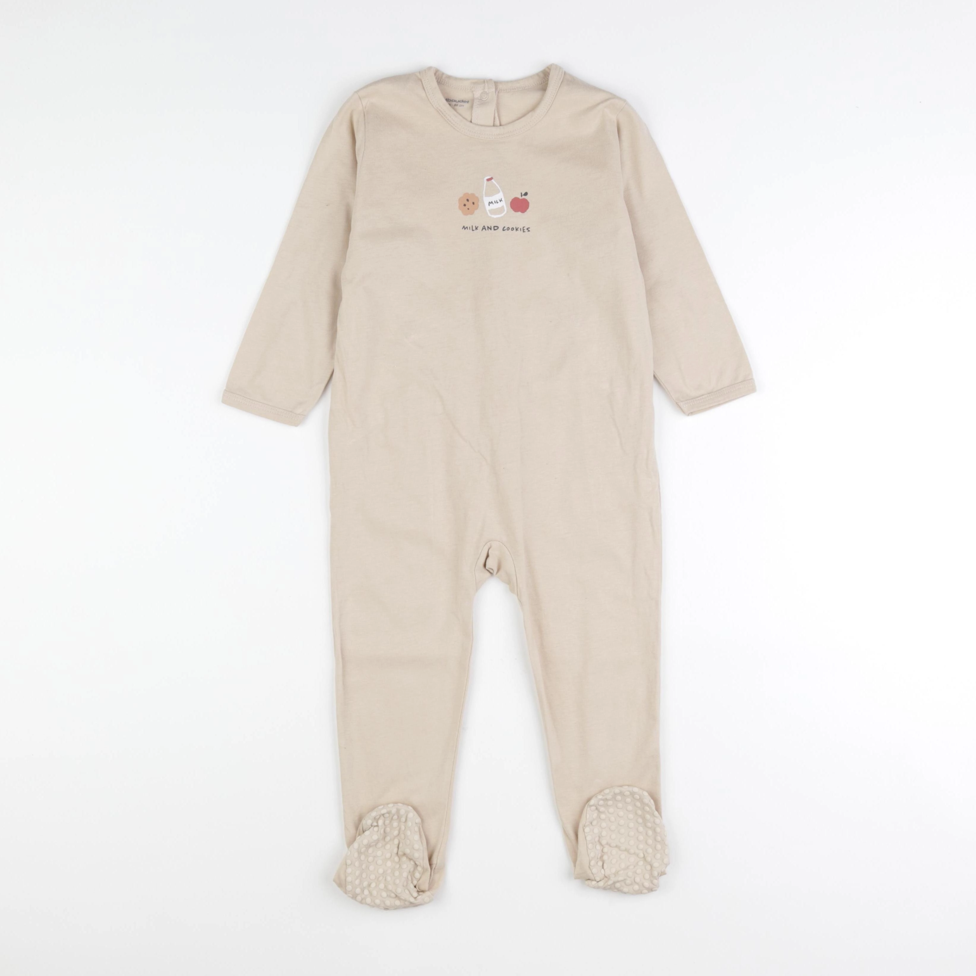 Vertbaudet - pyjama coton beige - 24 mois