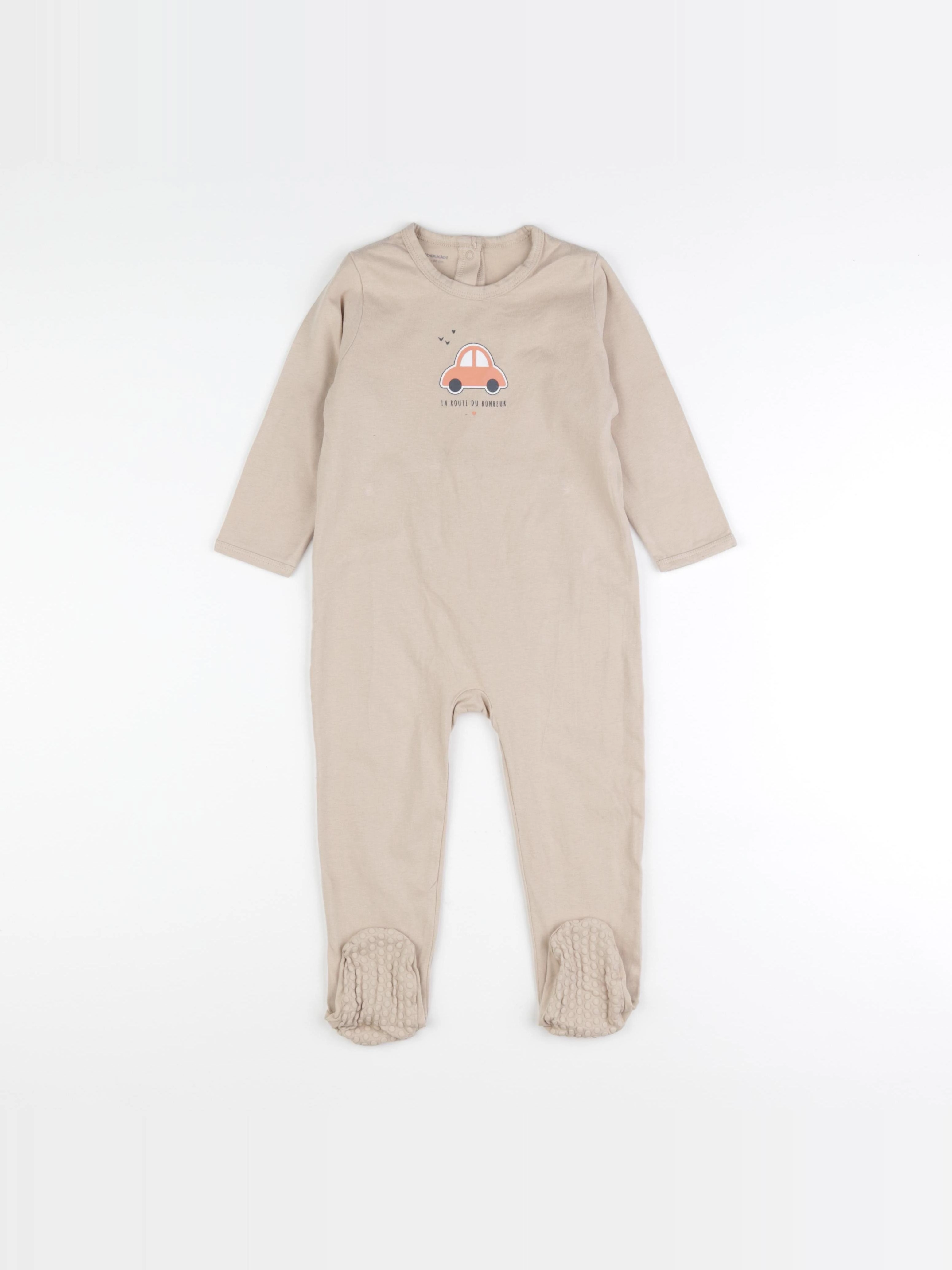Vertbaudet - pyjama coton beige - 24 mois