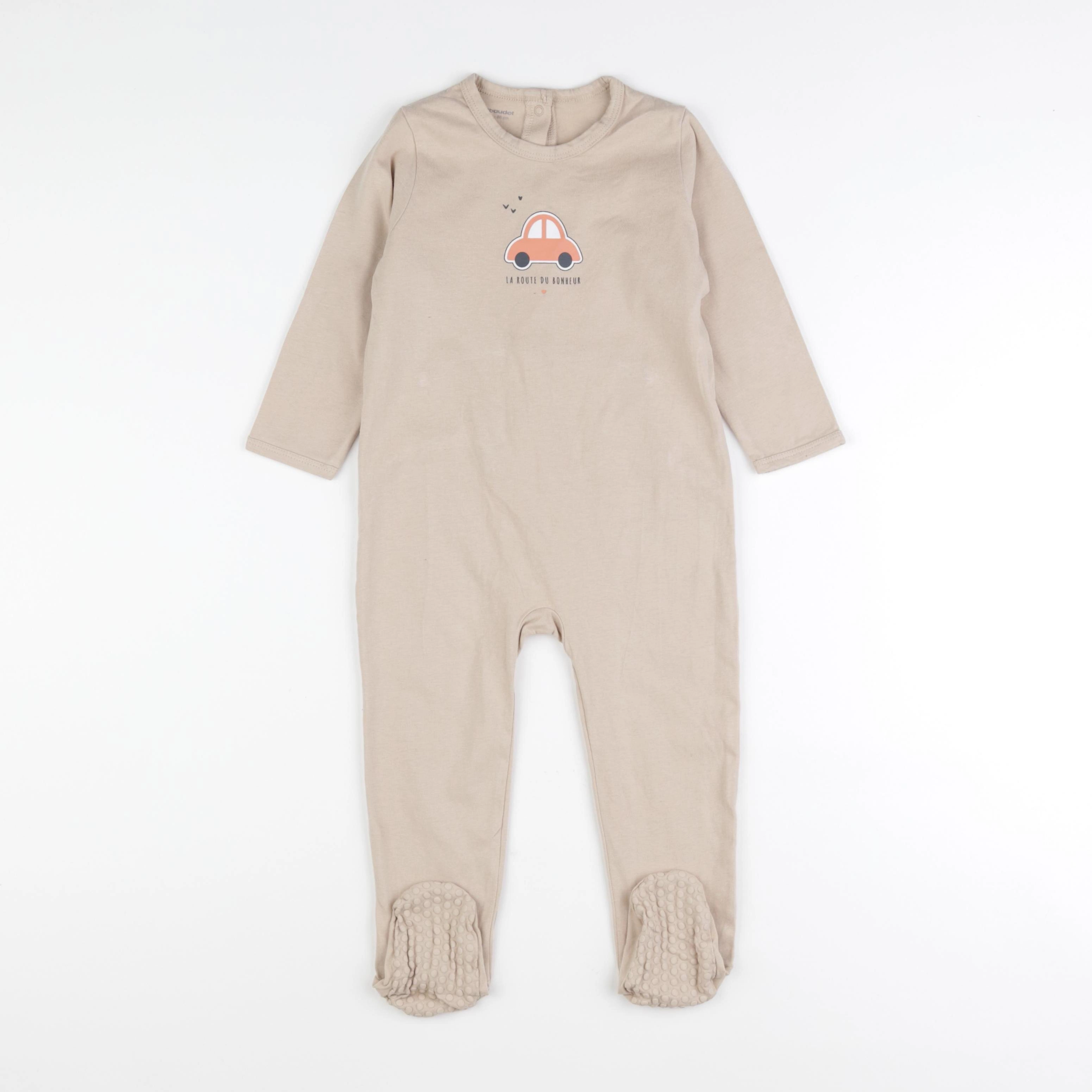 Vertbaudet - pyjama coton beige - 24 mois