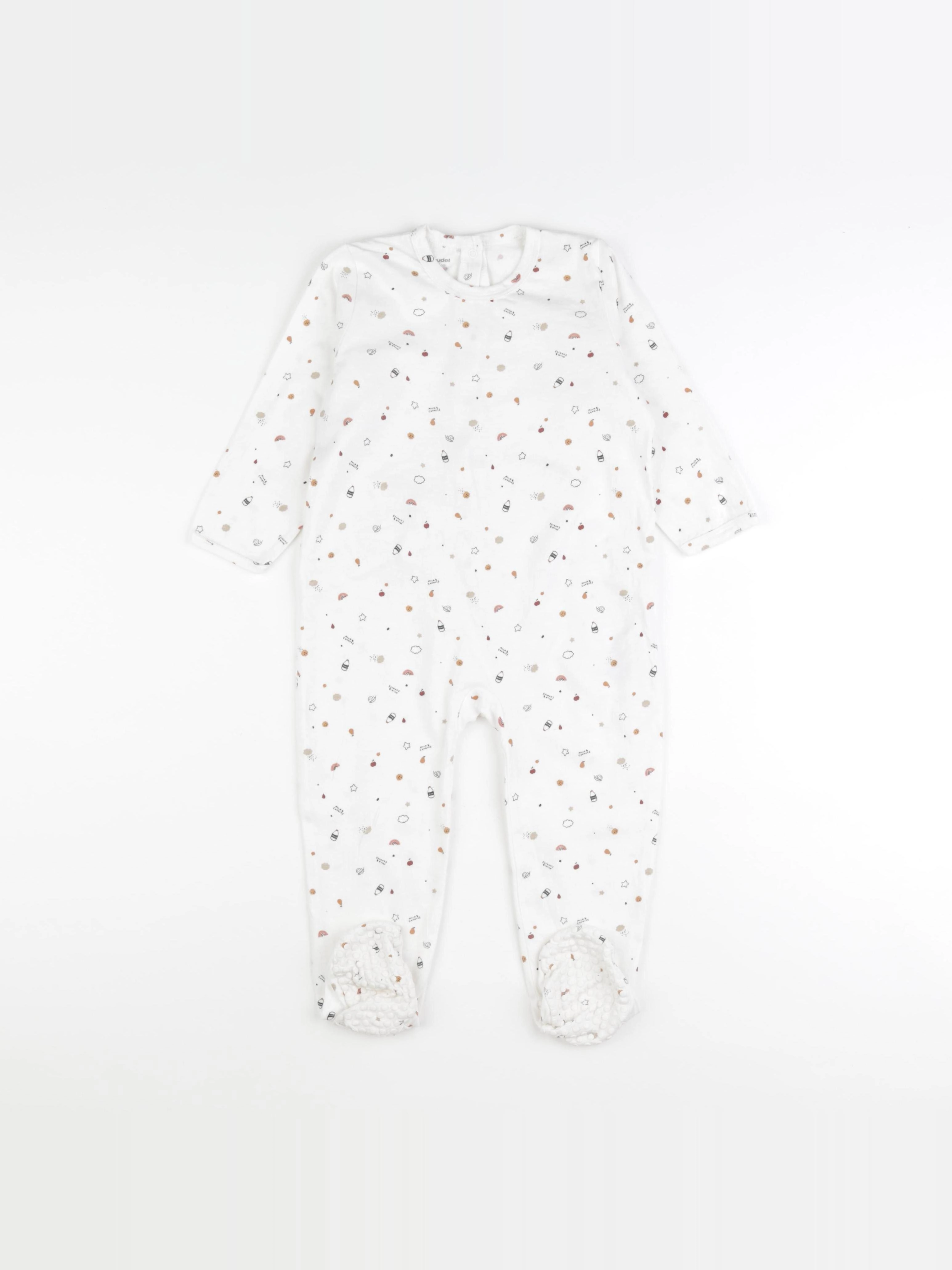 Vertbaudet - pyjama coton blanc - 24 mois