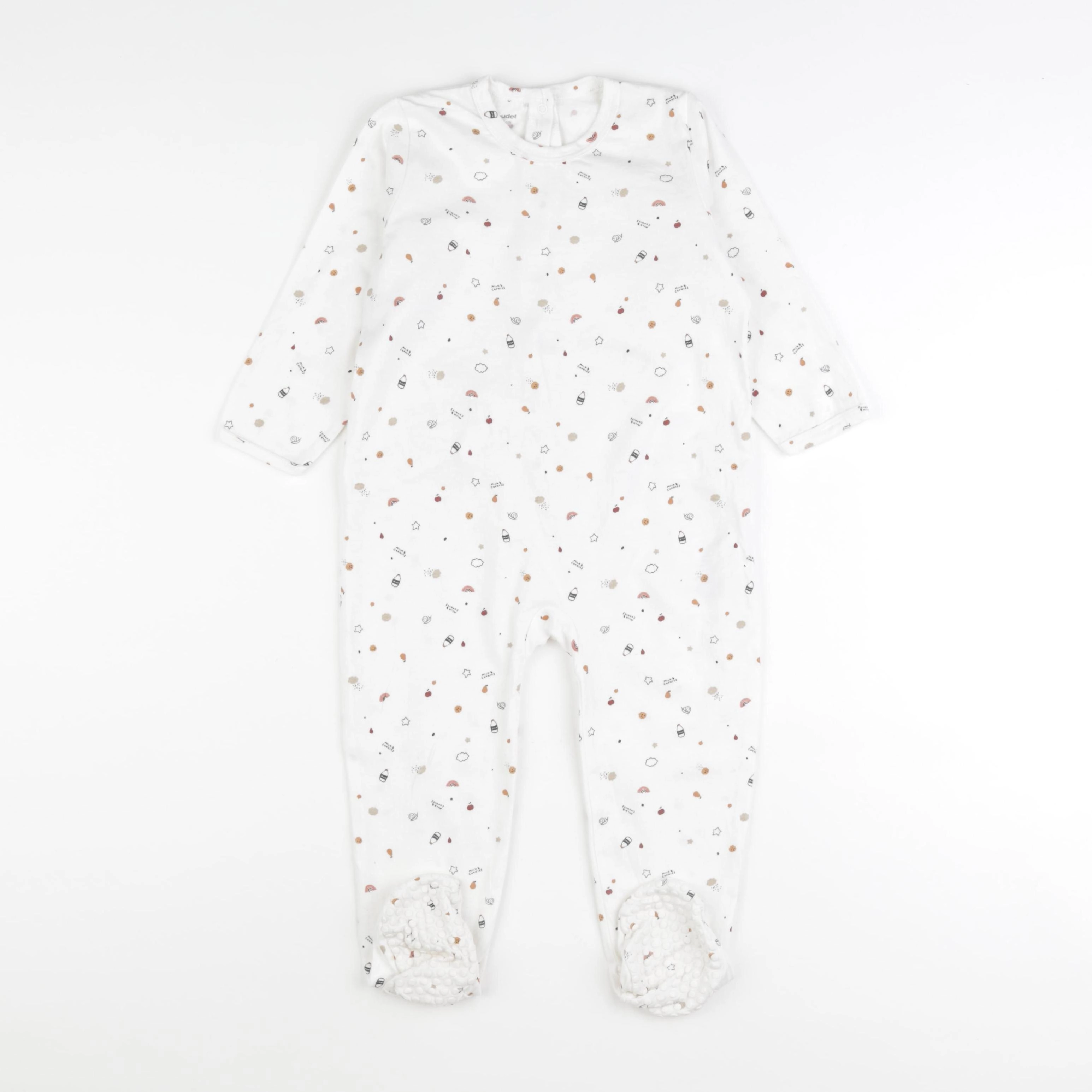 Vertbaudet - pyjama coton blanc - 24 mois