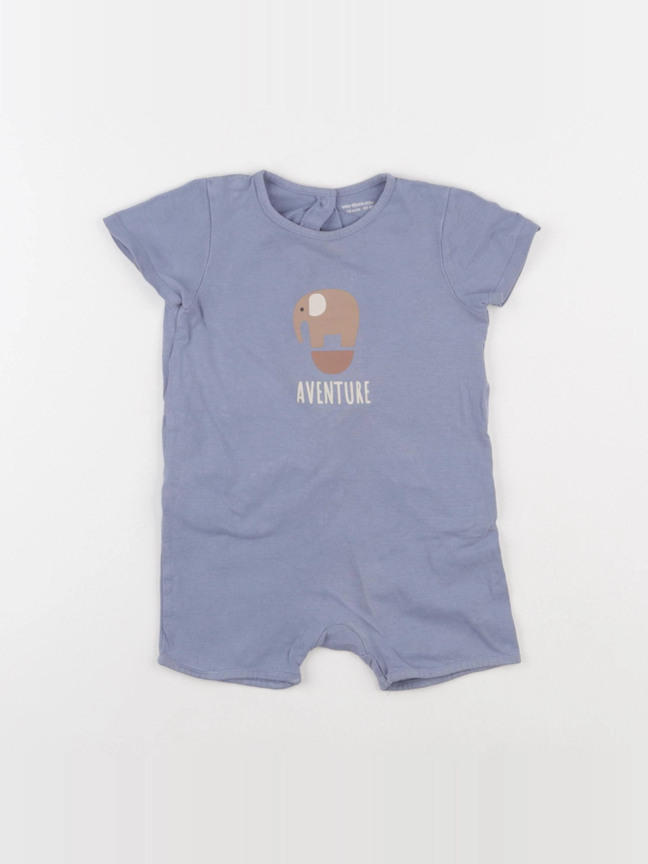 Vertbaudet - pyjama coton bleu - 18 mois