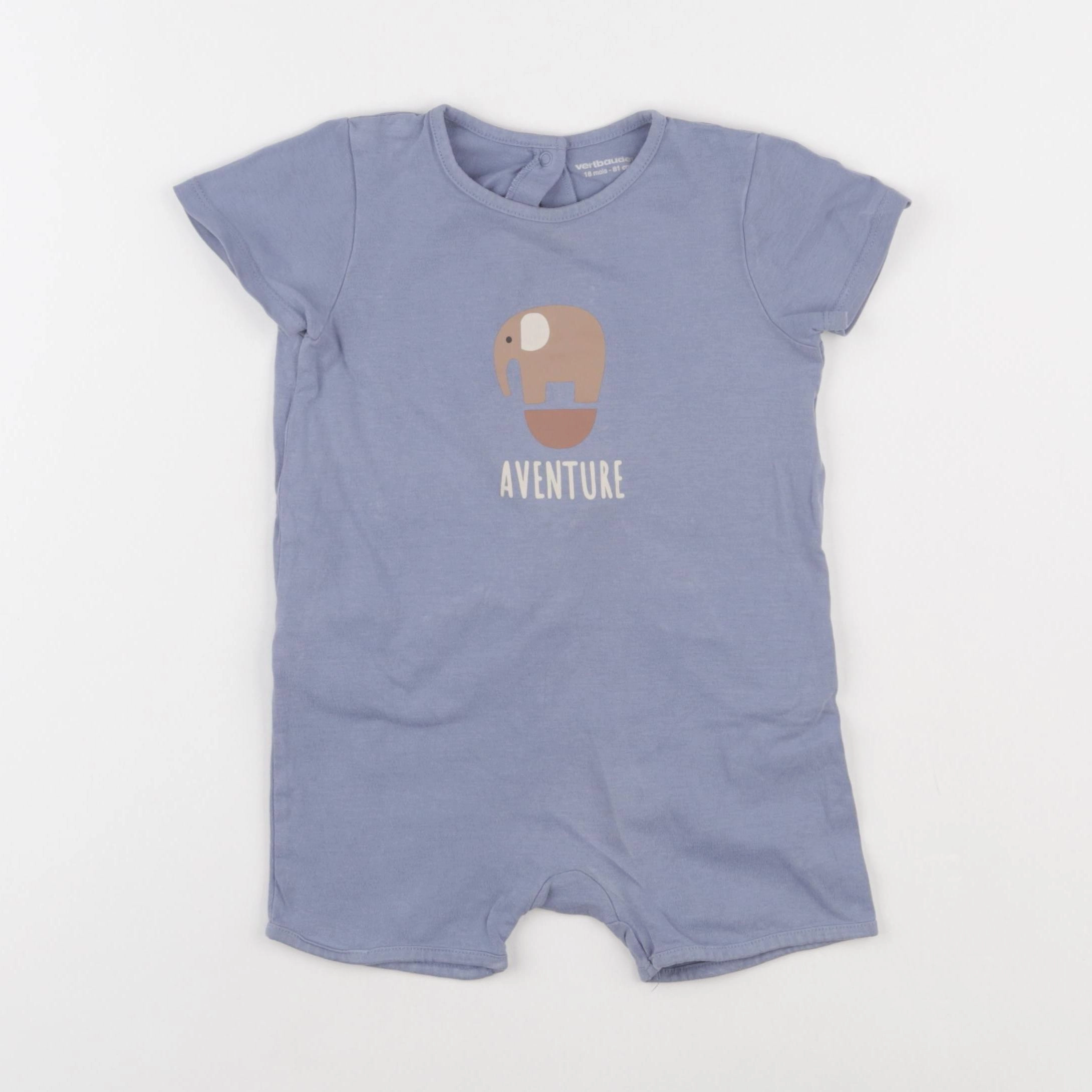 Vertbaudet - pyjama coton bleu - 18 mois