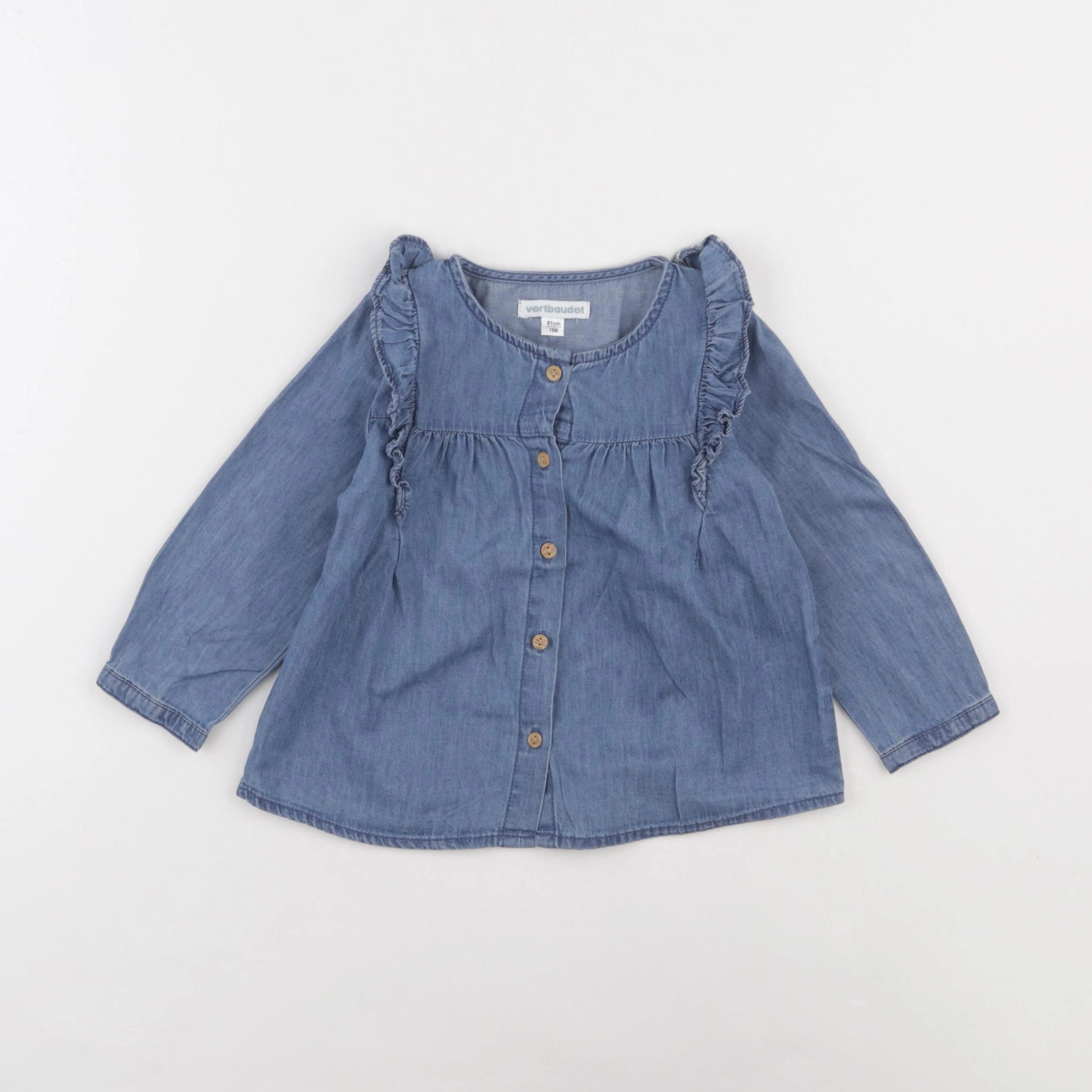 Vertbaudet - blouse bleu - 18 mois