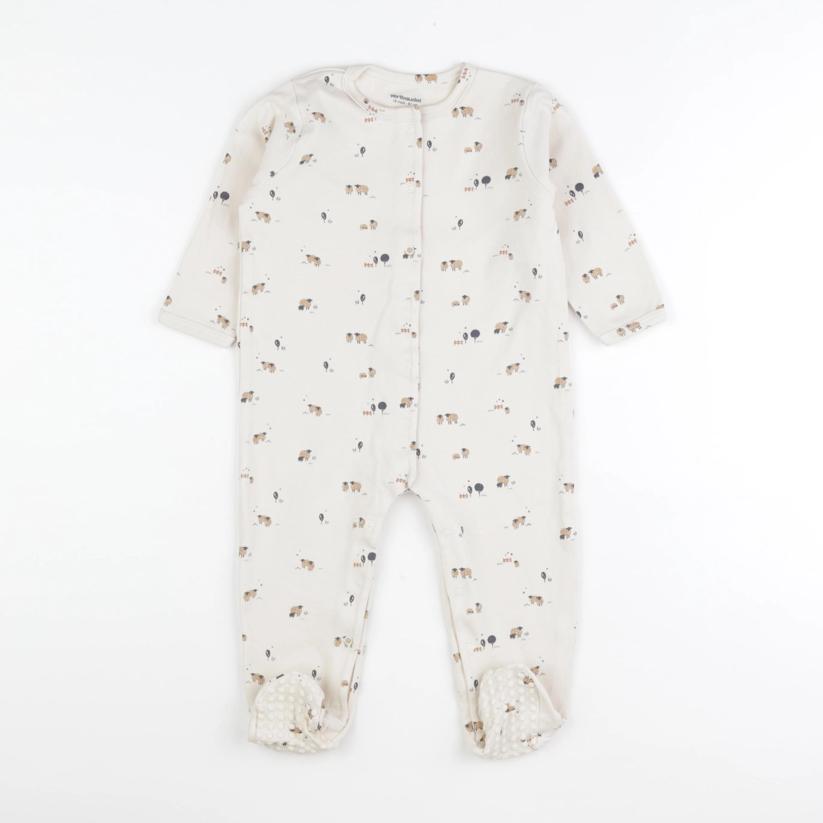 Vertbaudet - pyjama coton beige - 24 mois