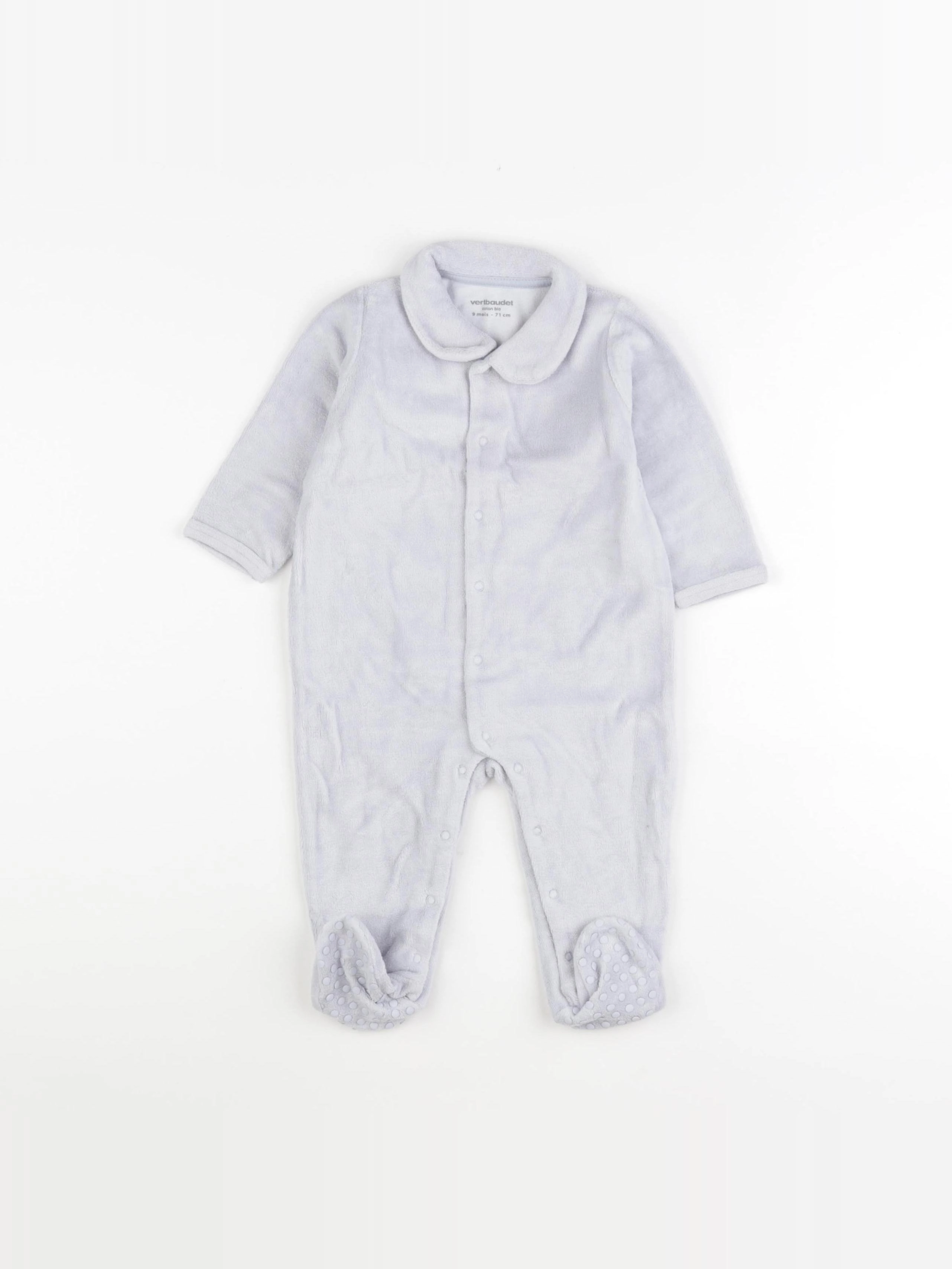 Vertbaudet - pyjama velours bleu - 9 mois