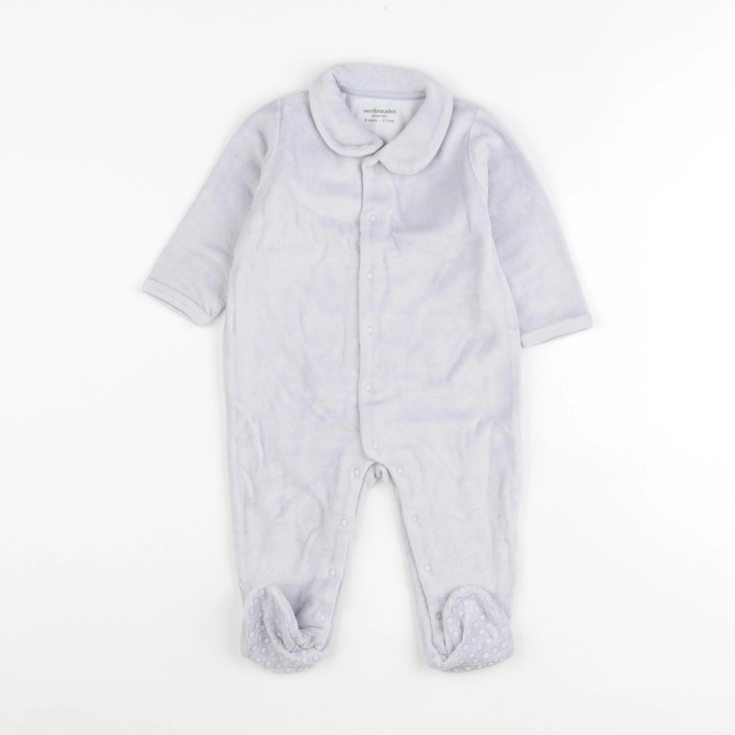 Vertbaudet - pyjama velours bleu - 9 mois