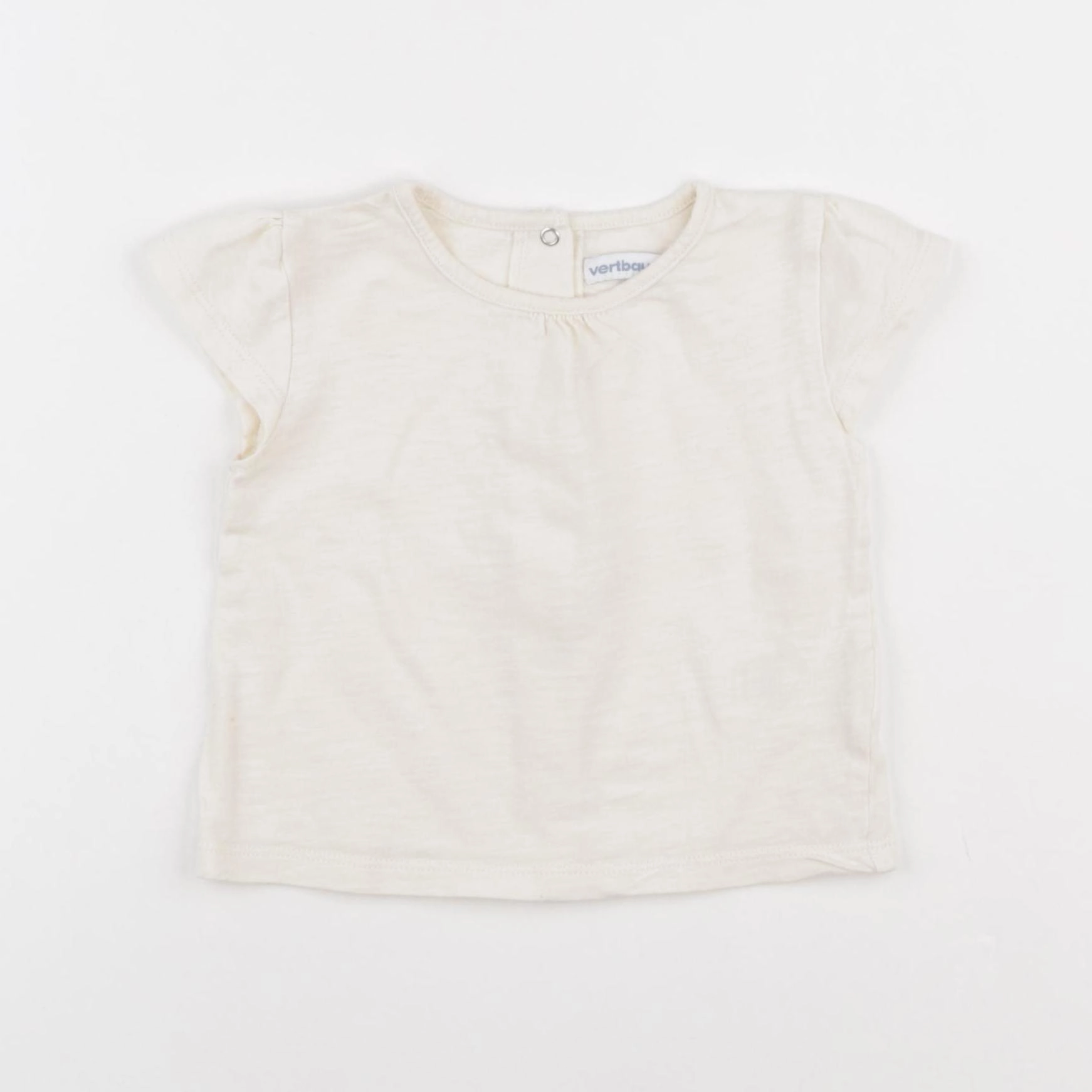 Vertbaudet - tee-shirt beige - 9/12 mois