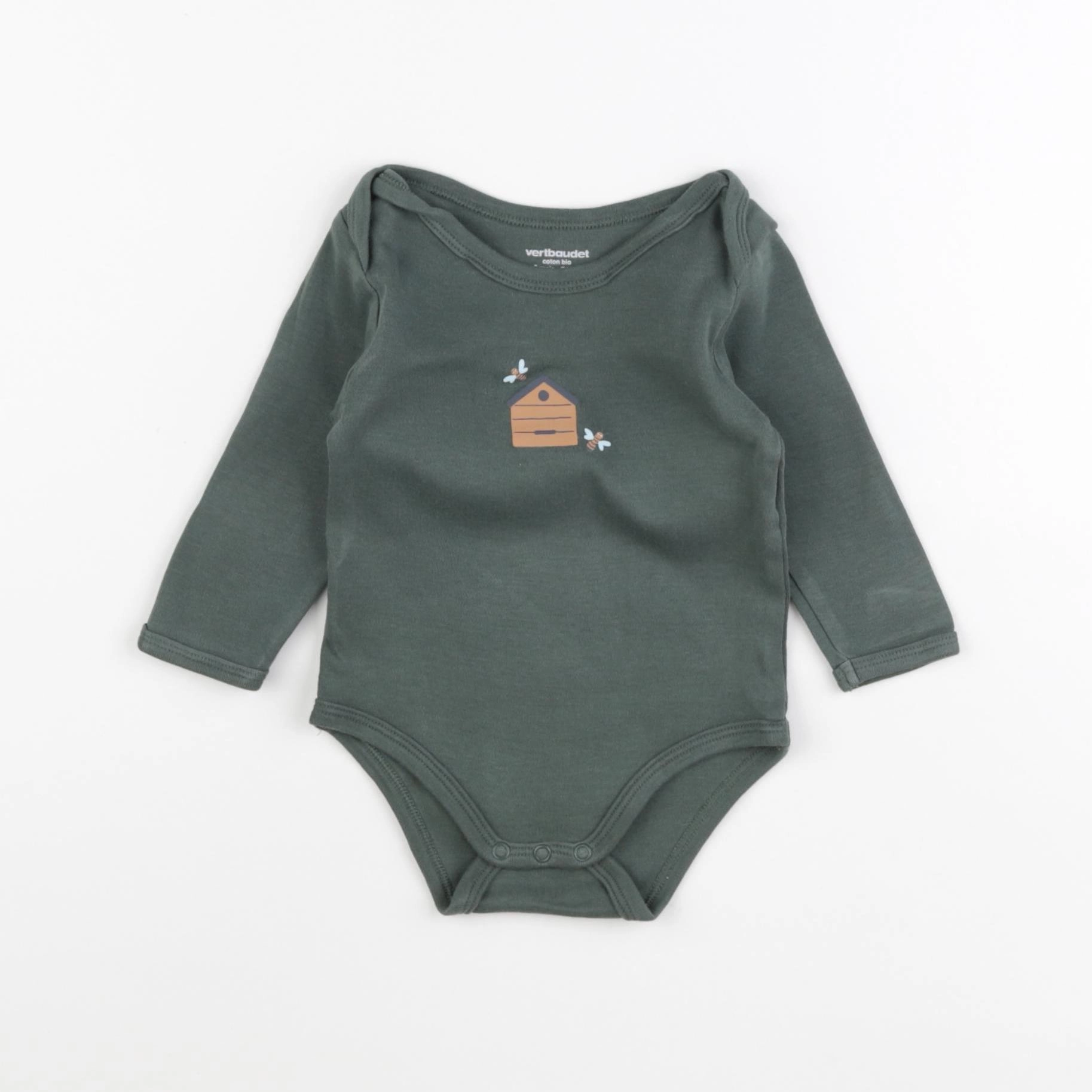 Vertbaudet - body vert - 9 mois