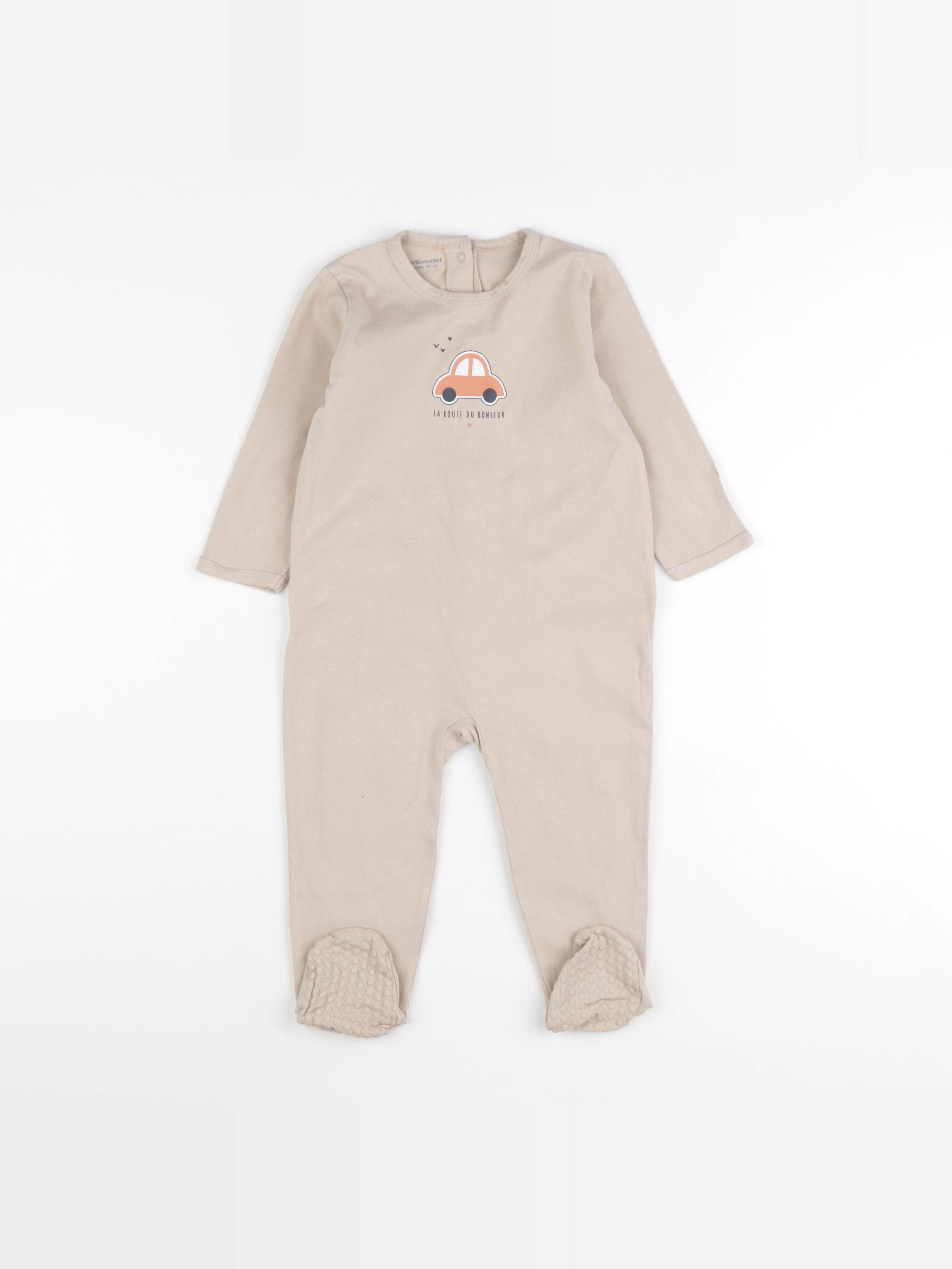 Vertbaudet - pyjama coton beige - 18 mois