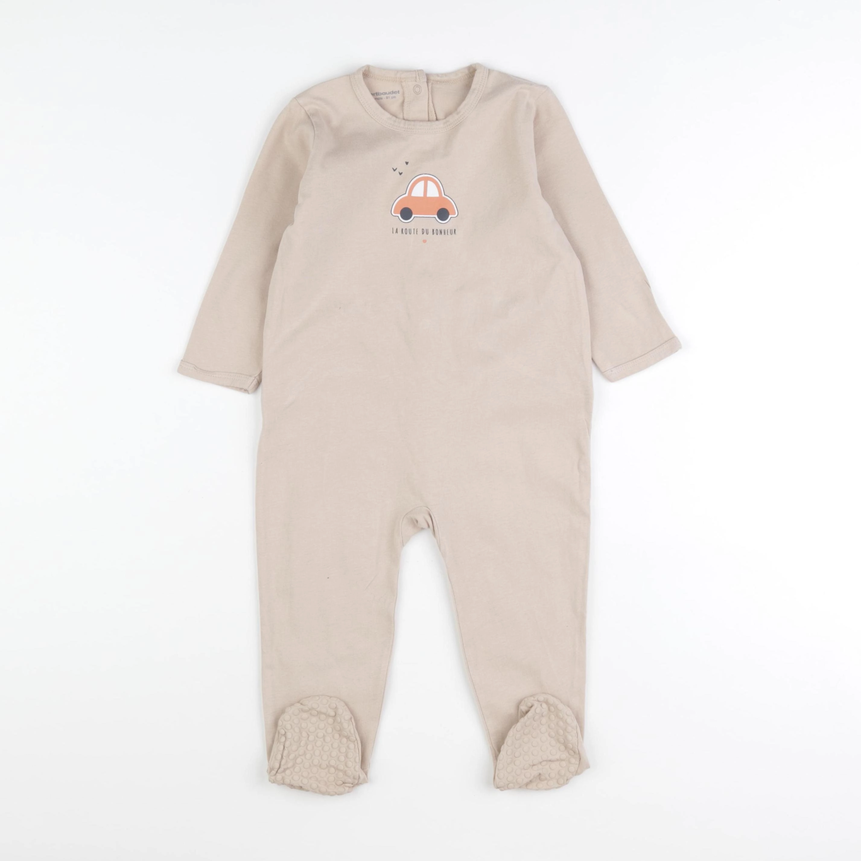 Vertbaudet - pyjama coton beige - 18 mois