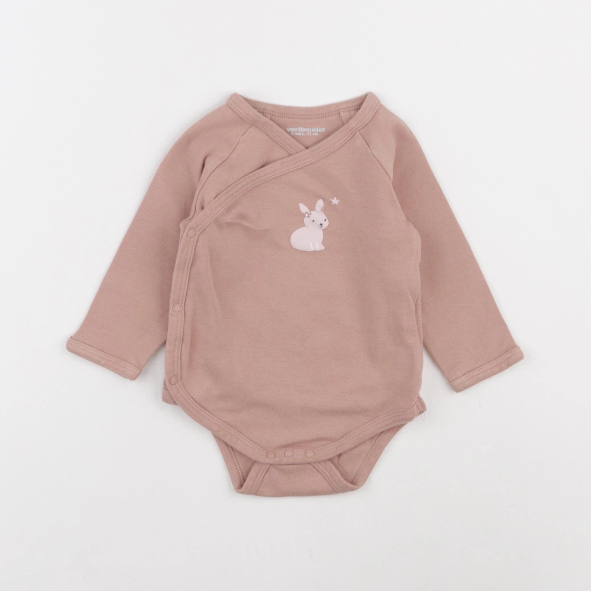 Vertbaudet - body rose - 9 mois