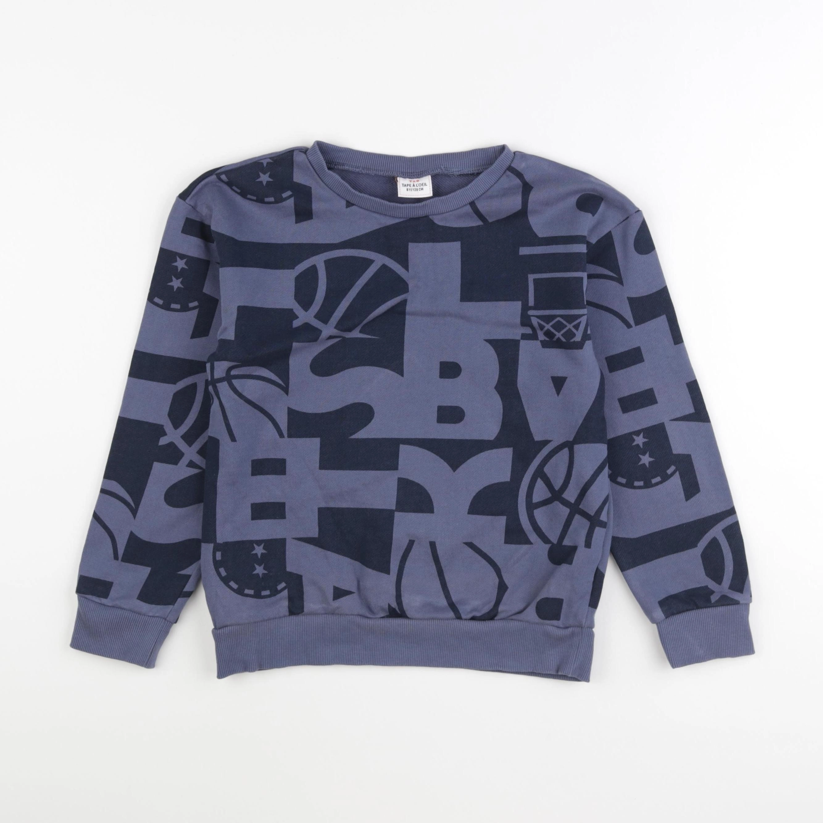 Tape à l'oeil - sweat bleu - 8 ans
