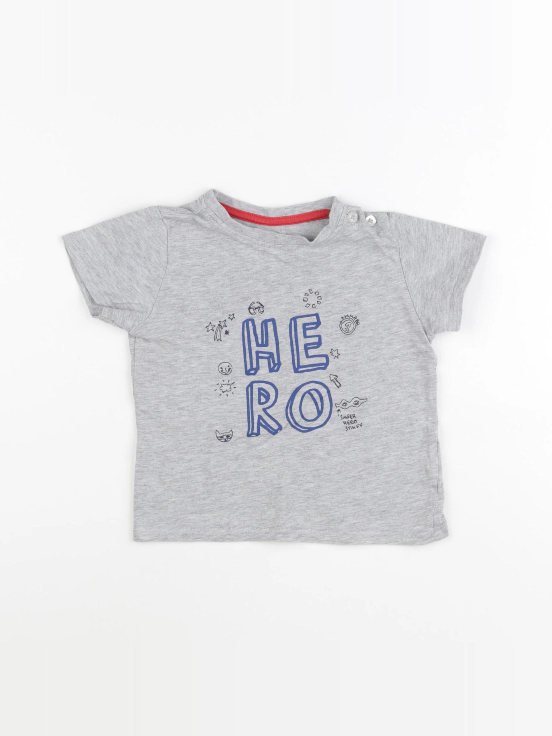 Vertbaudet - tee-shirt gris - 24 mois
