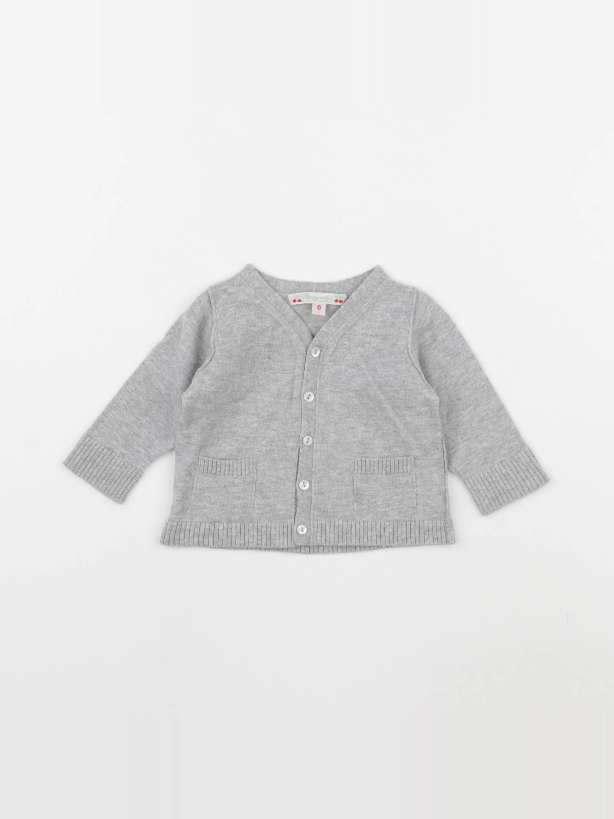 Bonpoint - gilet gris - 6 mois