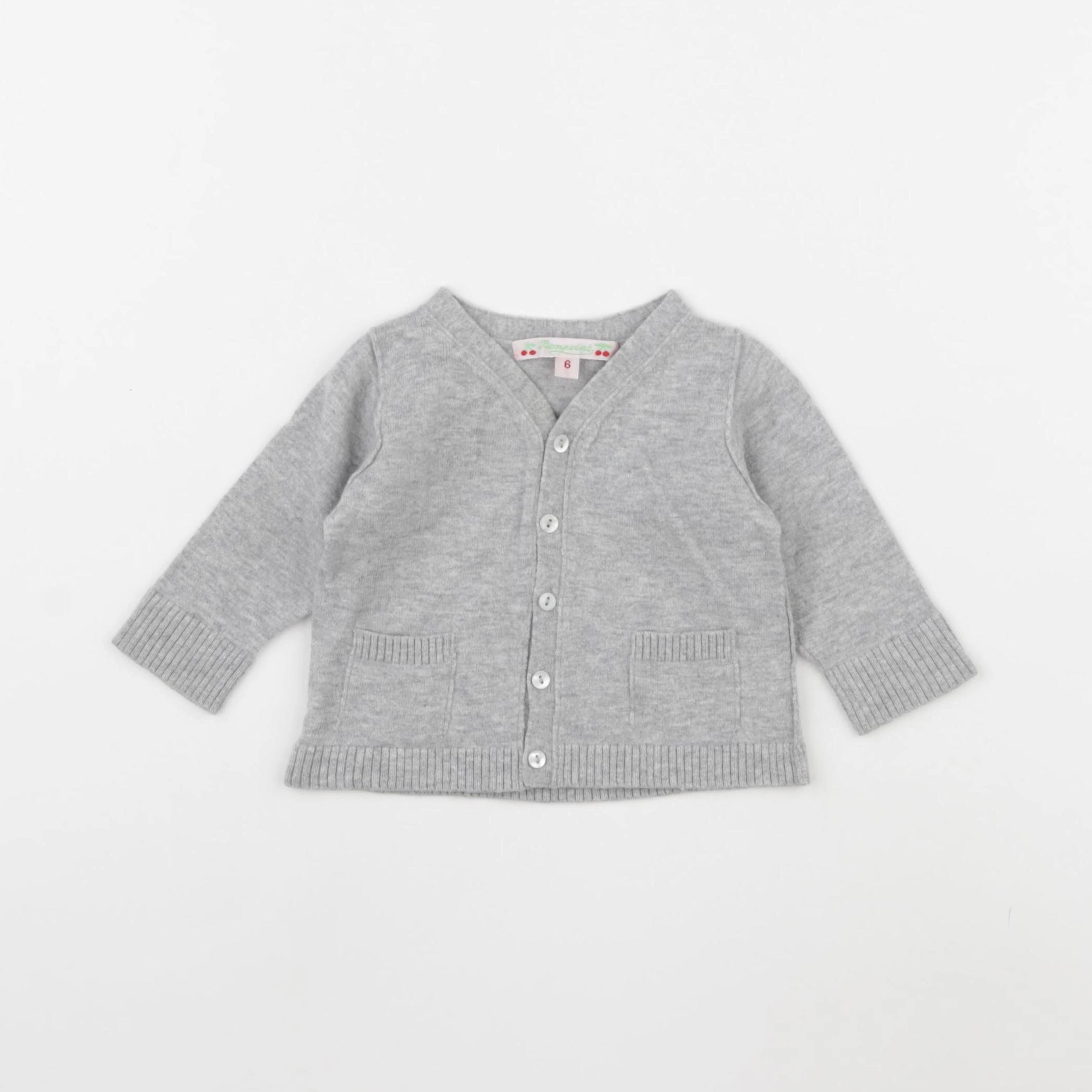 Bonpoint - gilet gris - 6 mois