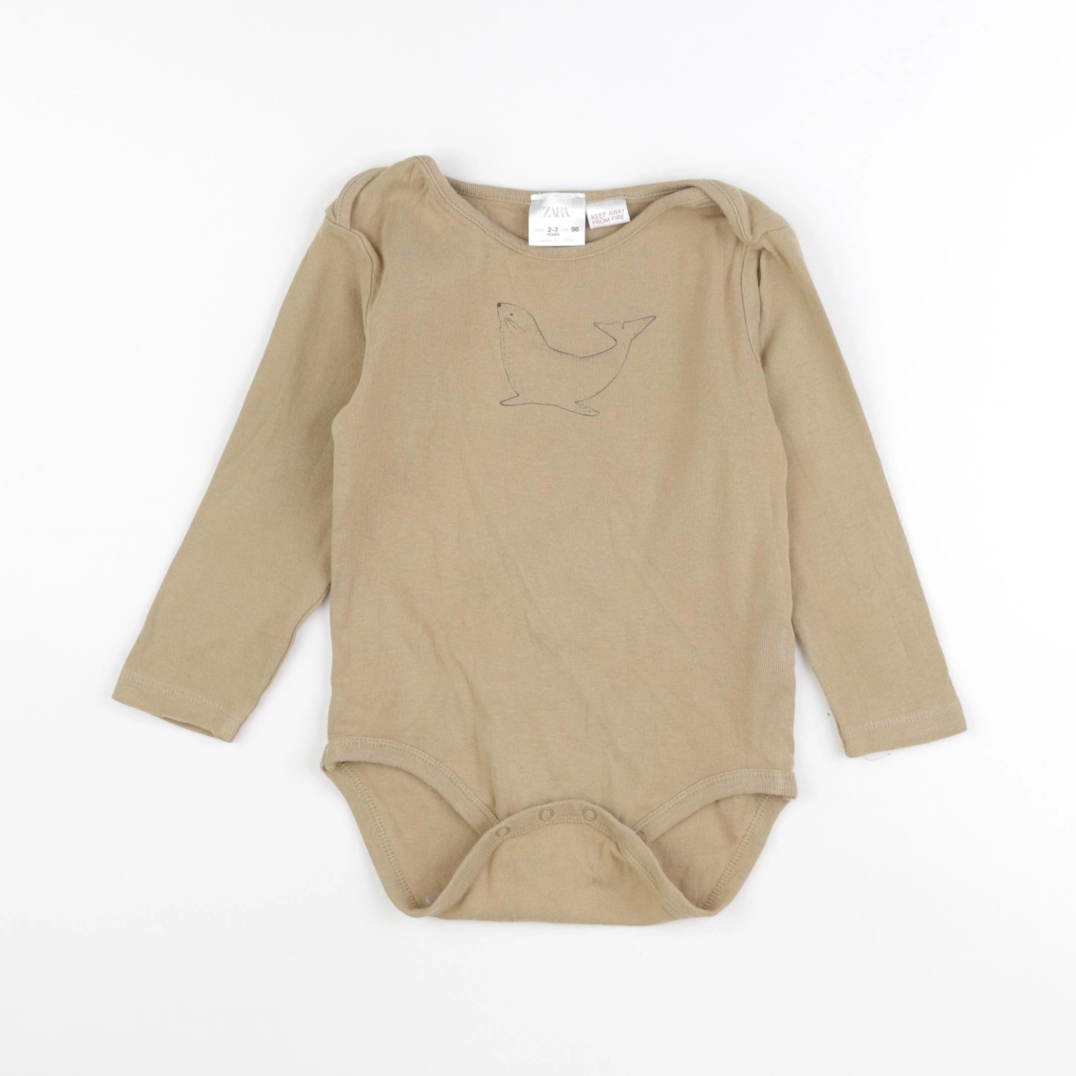 Zara - body marron - 2/3 ans