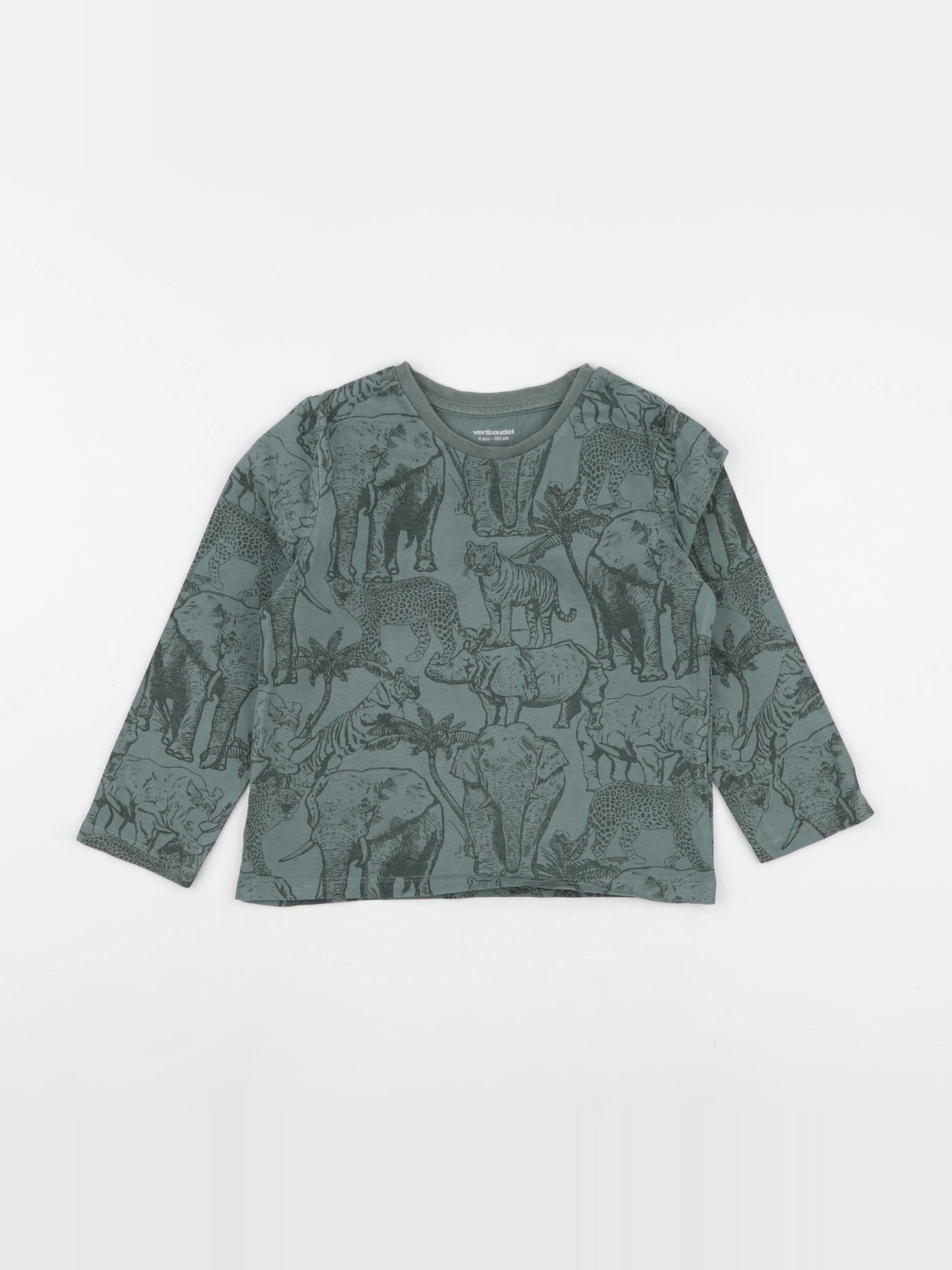 Vertbaudet - tee-shirt vert - 4 ans