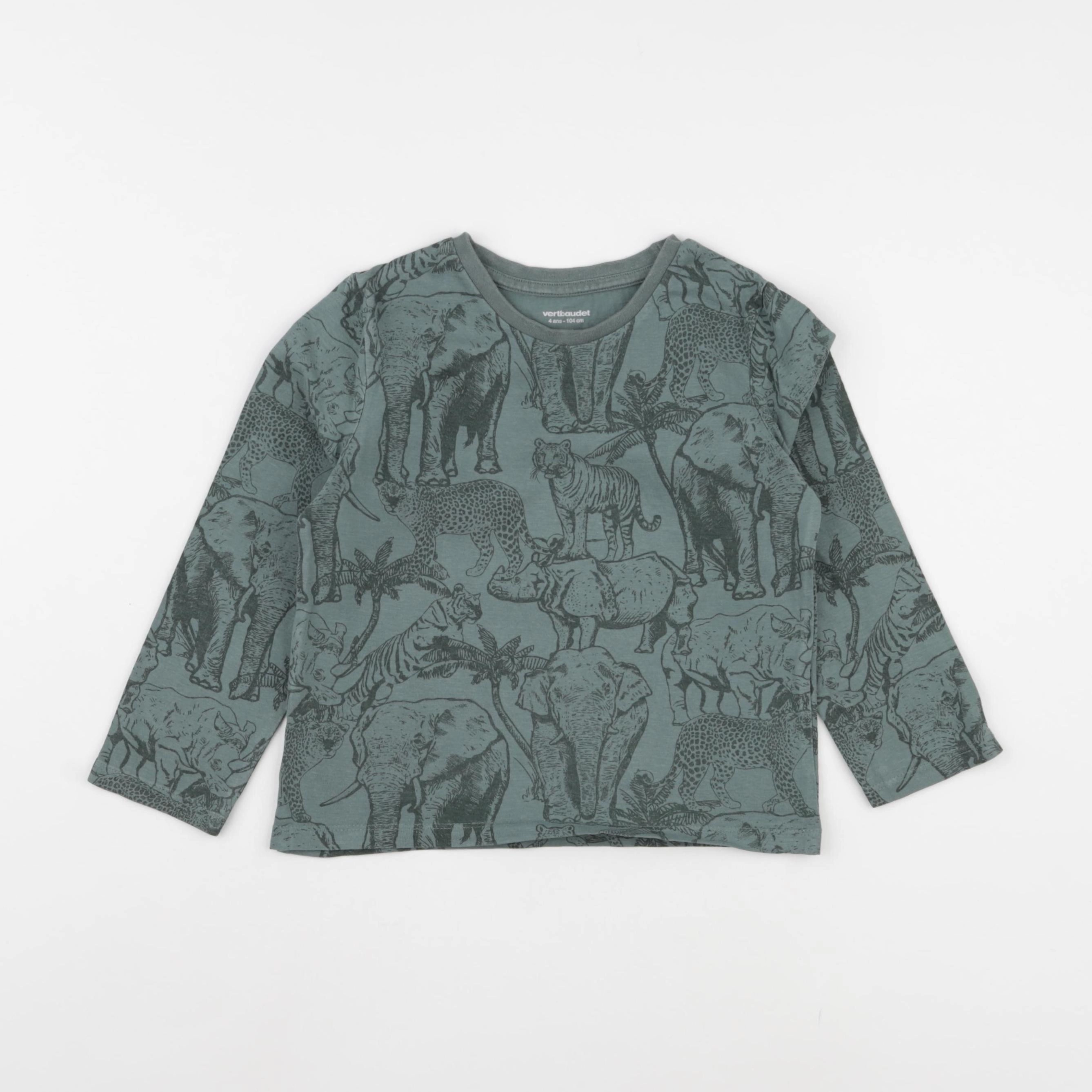 Vertbaudet - tee-shirt vert - 4 ans