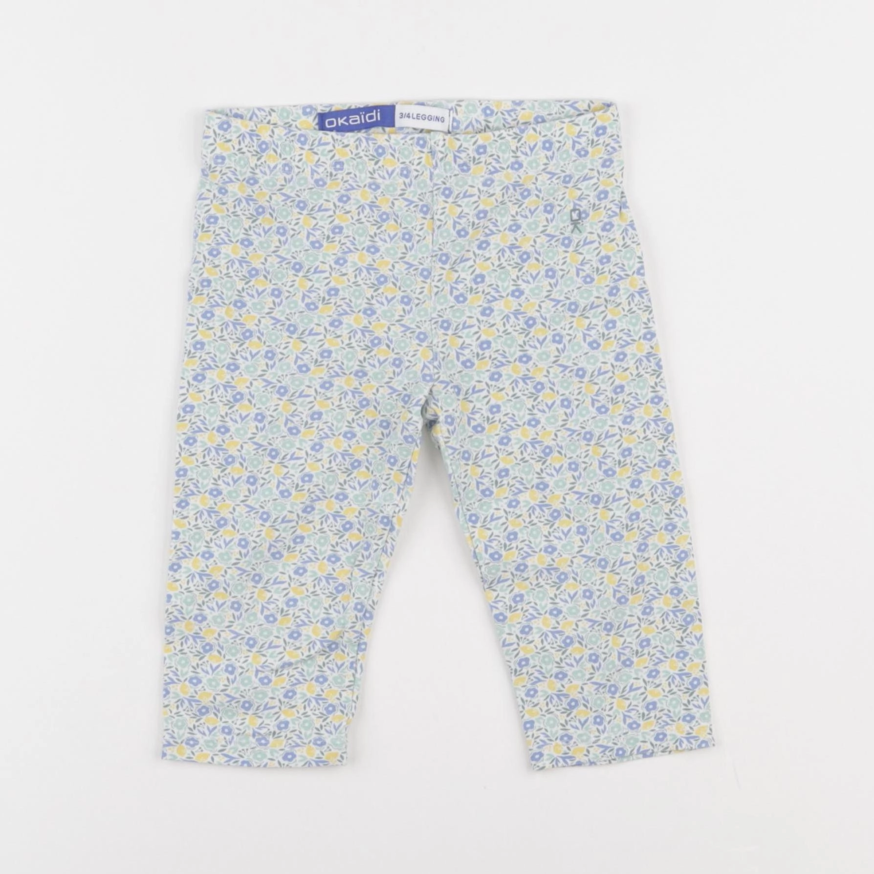 Okaidi - legging court bleu, vert - 3 ans