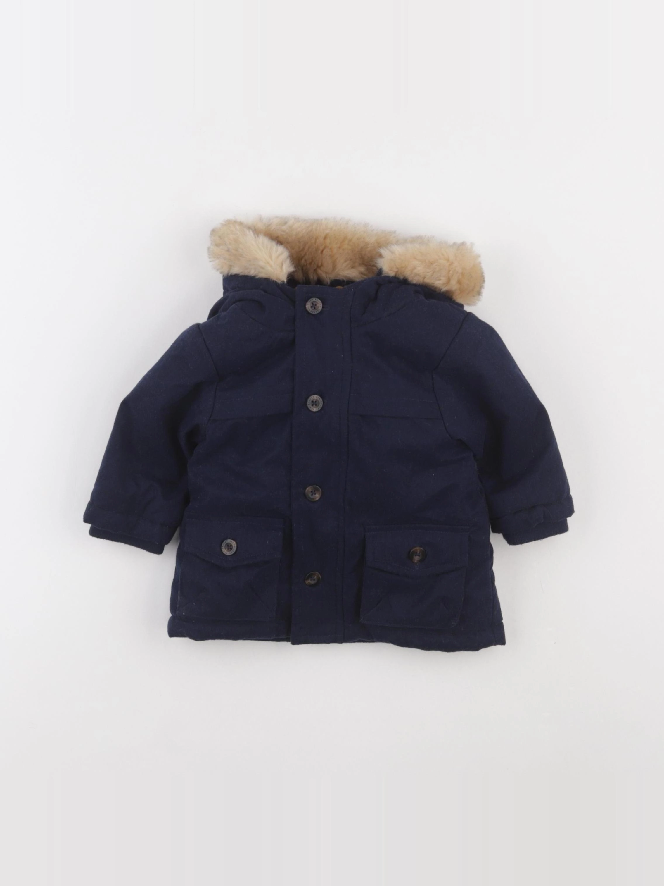 Vertbaudet - manteau bleu - 3 mois