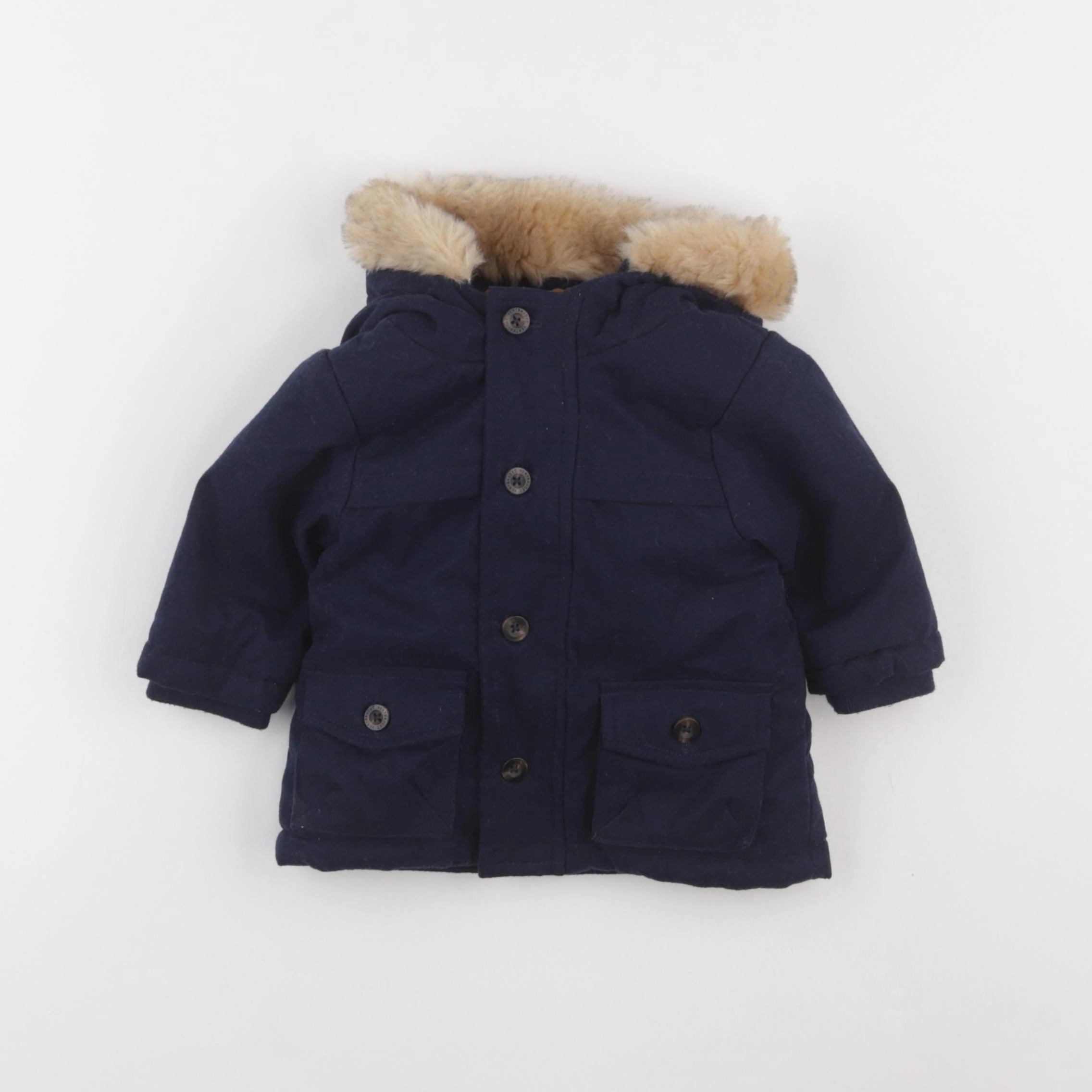 Vertbaudet - manteau bleu - 3 mois