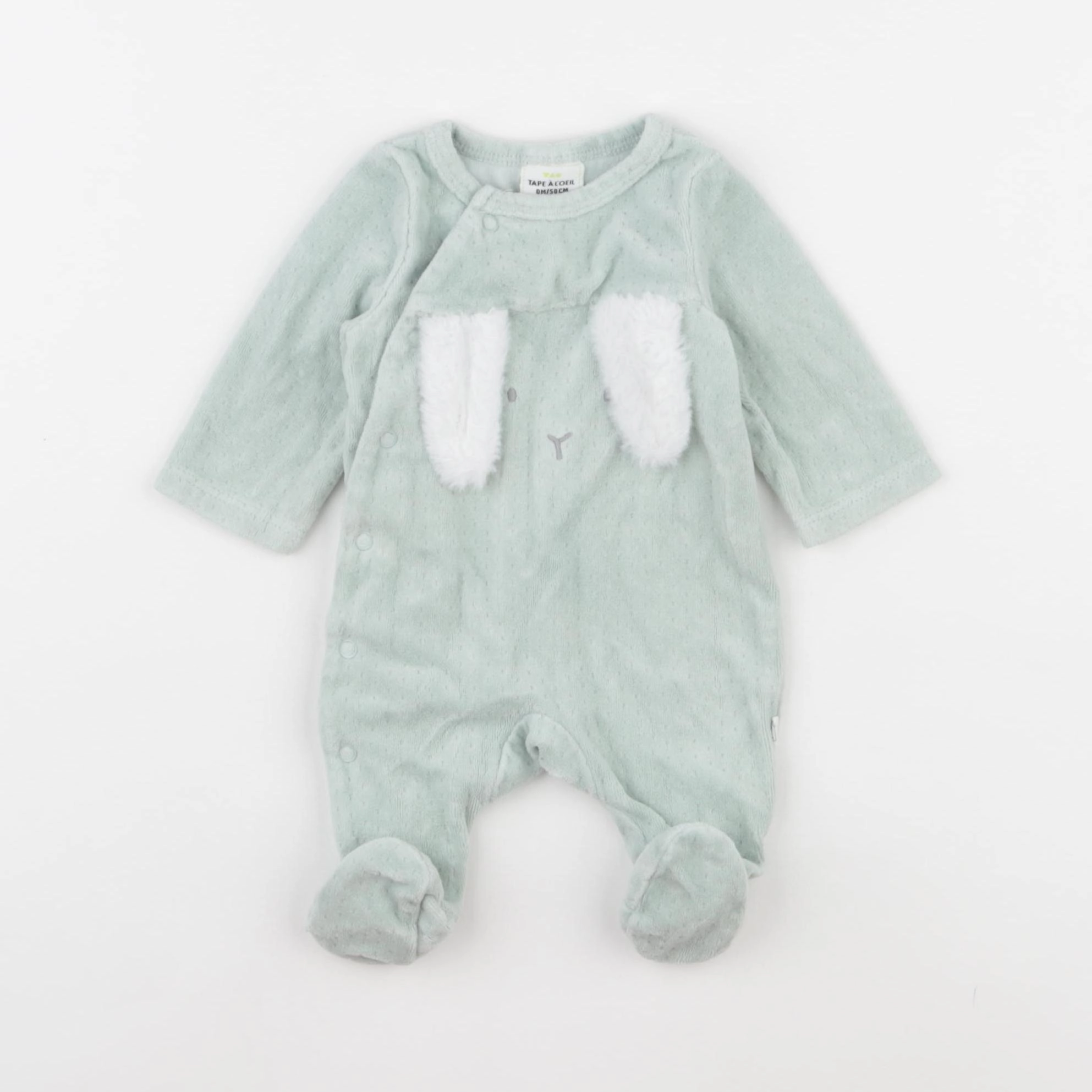 Vertbaudet - pyjama velours vert - 0 mois