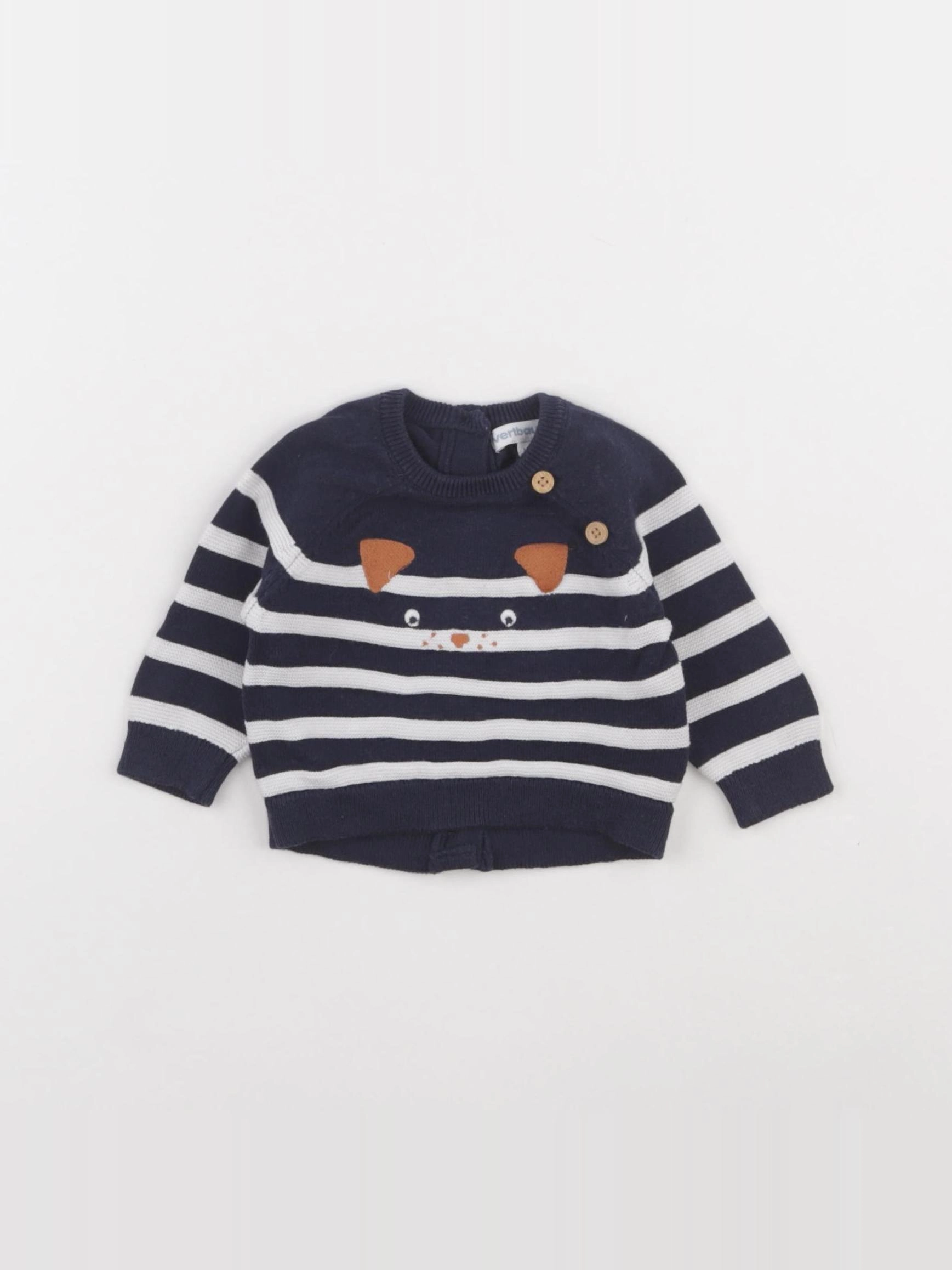 Vertbaudet - pull bleu - 1 mois
