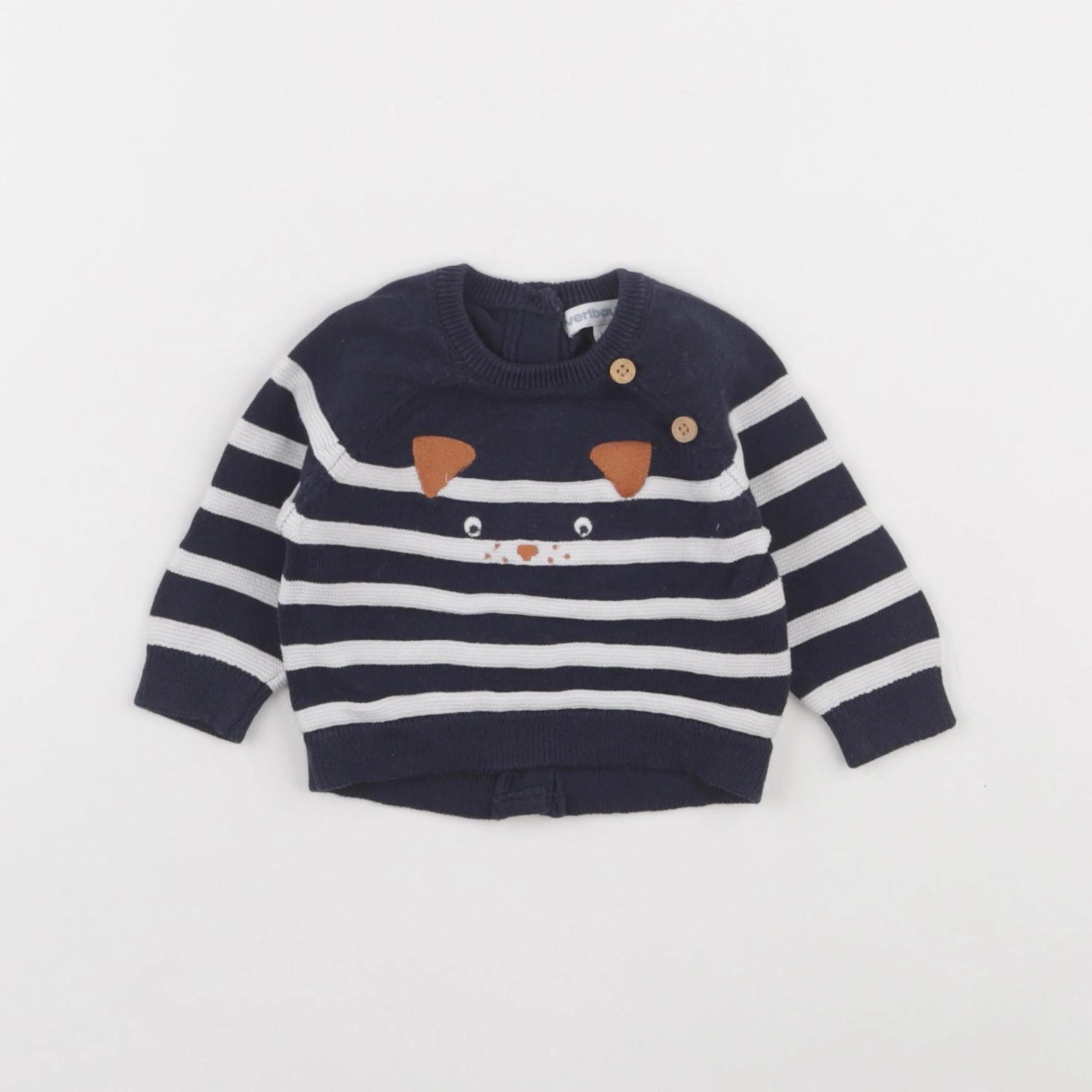 Vertbaudet - pull bleu - 1 mois