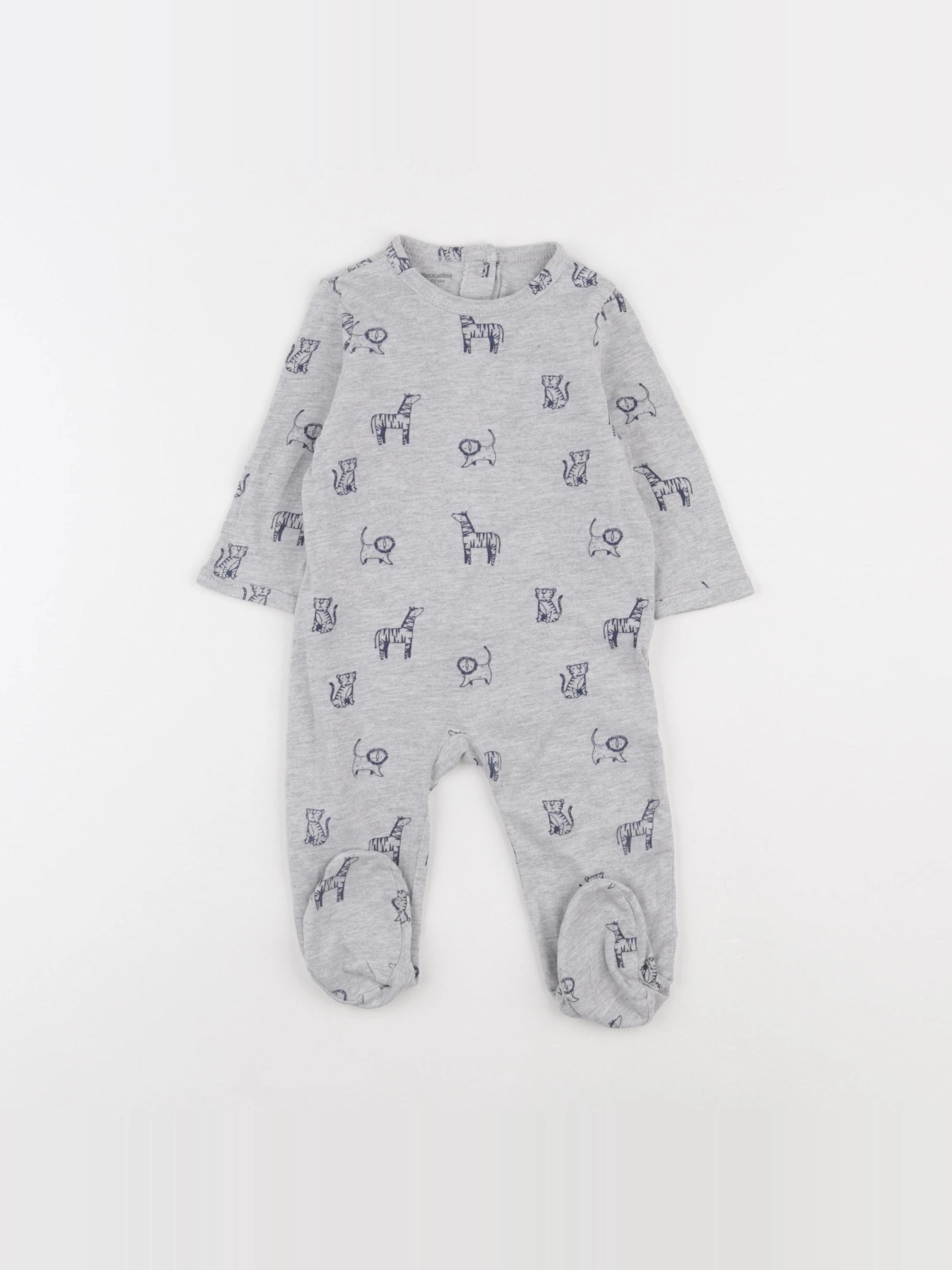 Vertbaudet - pyjama coton gris - 9 mois