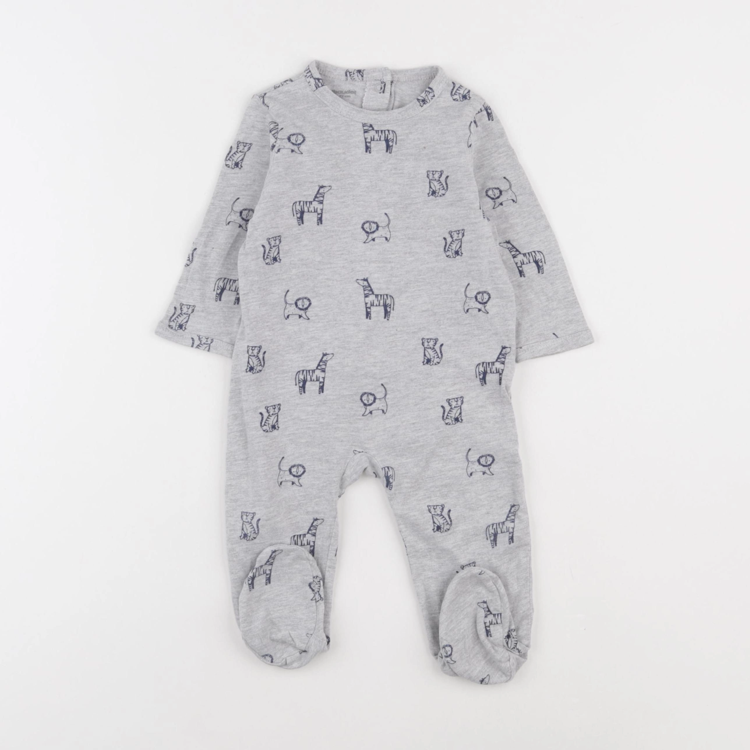Vertbaudet - pyjama coton gris - 9 mois