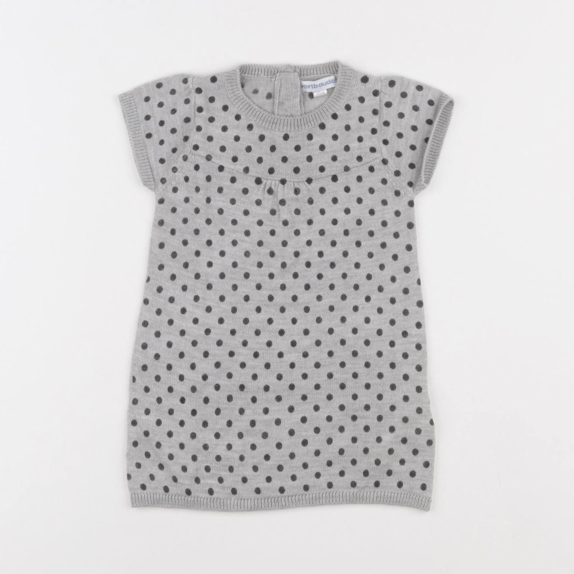 Vertbaudet - robe gris - 6 mois