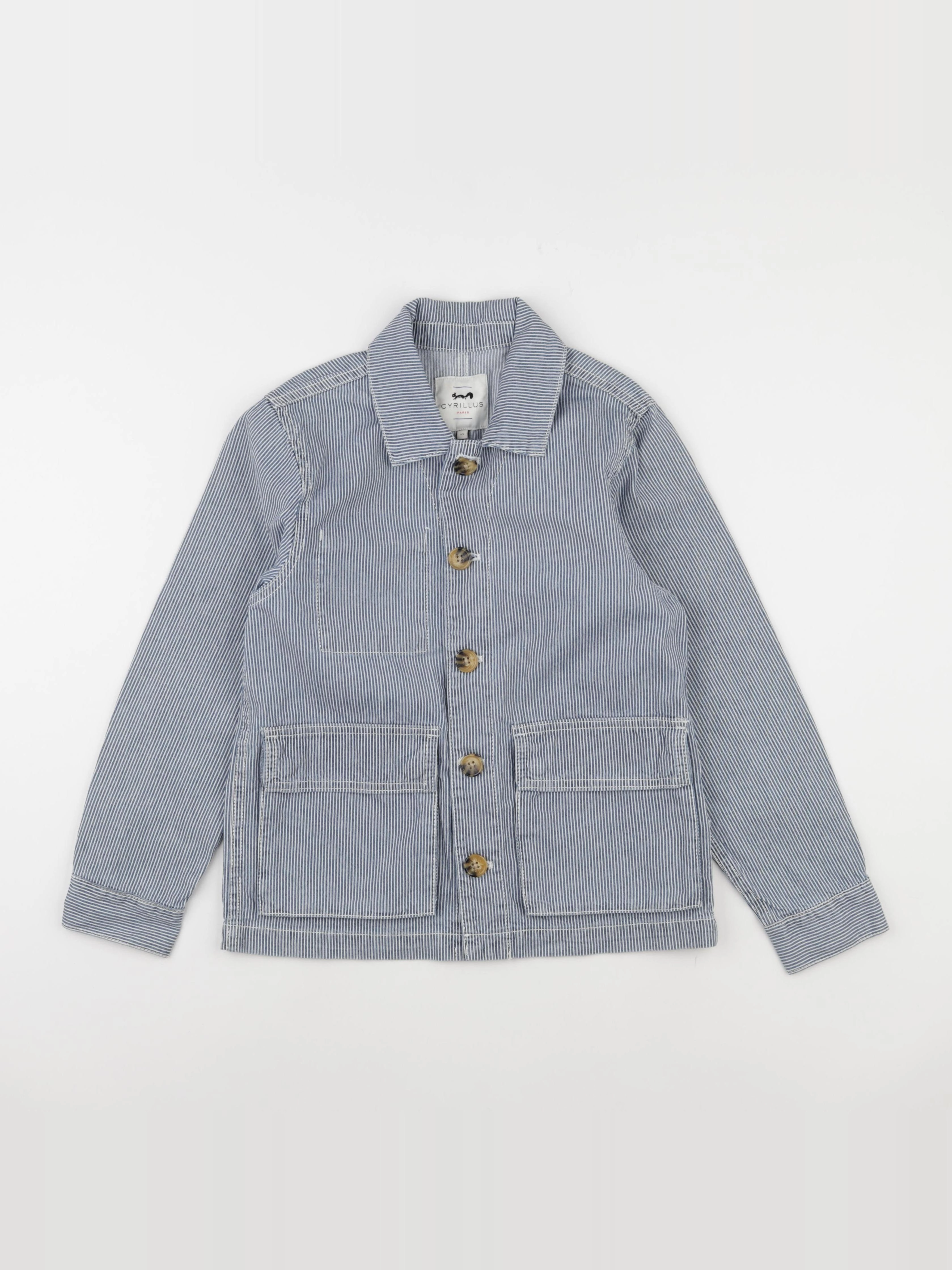 Cyrillus - veste blanc, bleu - 10 ans