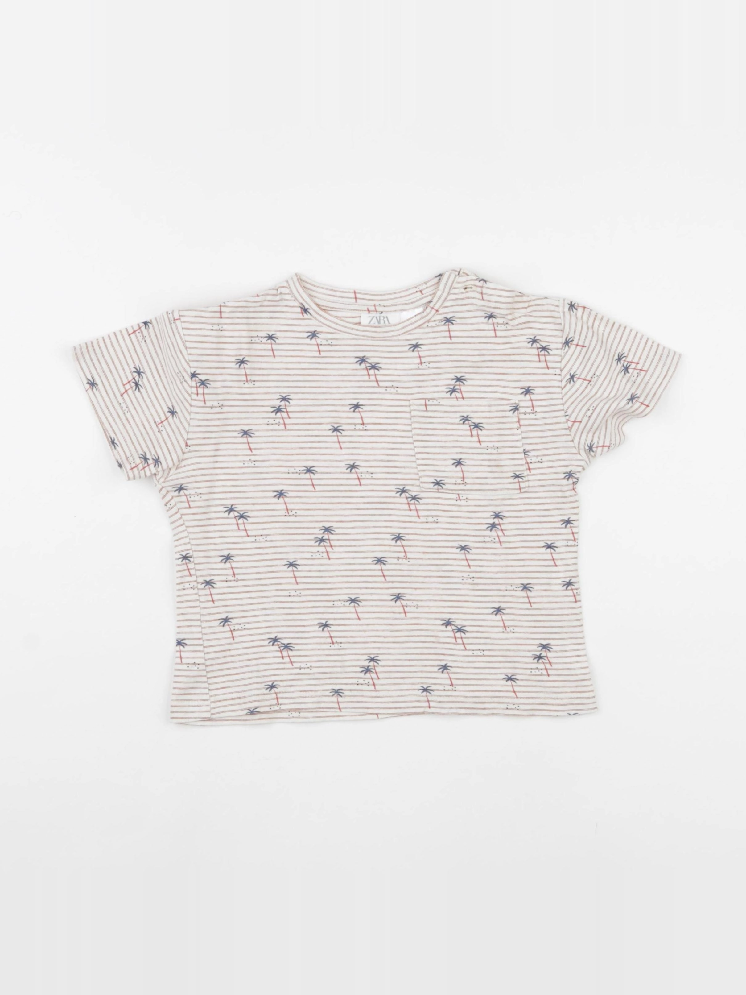 Zara - tee-shirt beige, marron - 2/3 ans