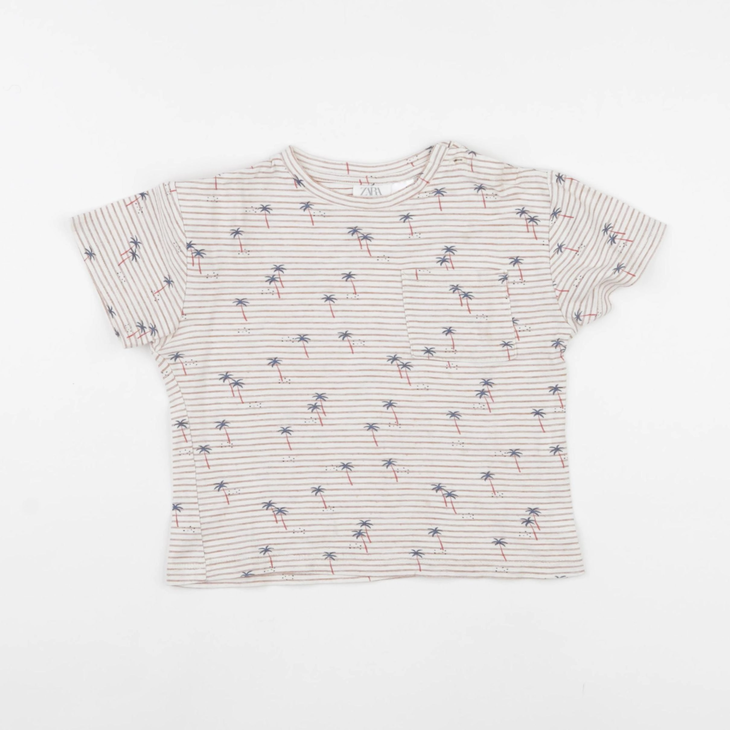 Zara - tee-shirt beige, marron - 2/3 ans