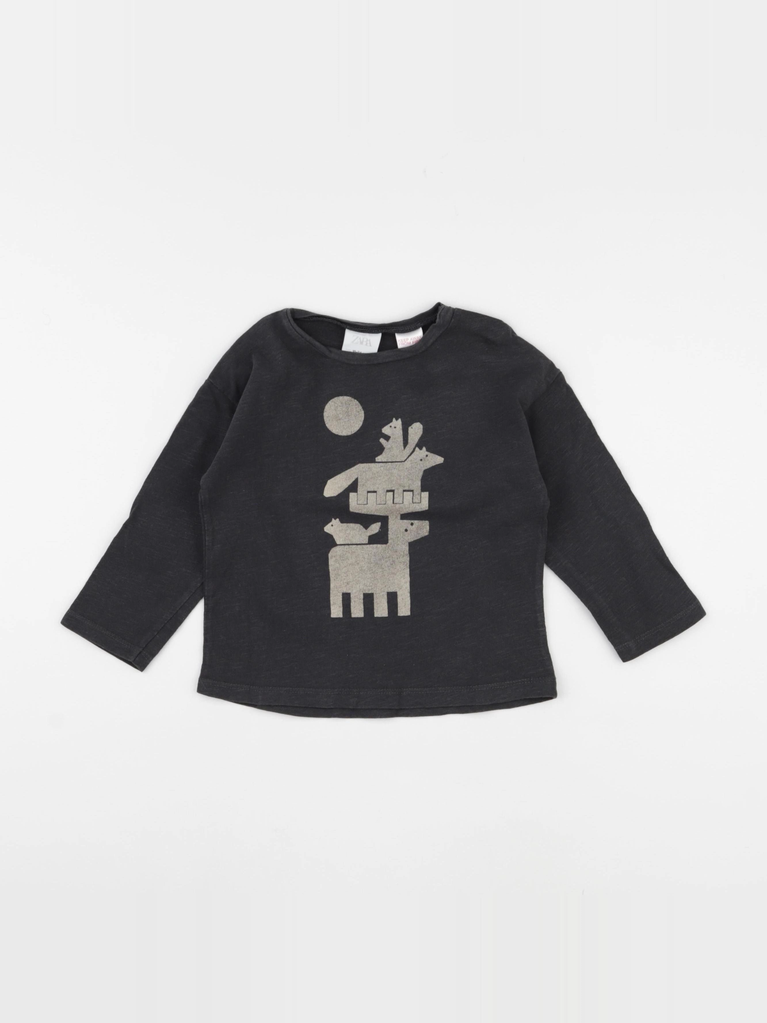 Zara - tee-shirt gris - 18/24 mois