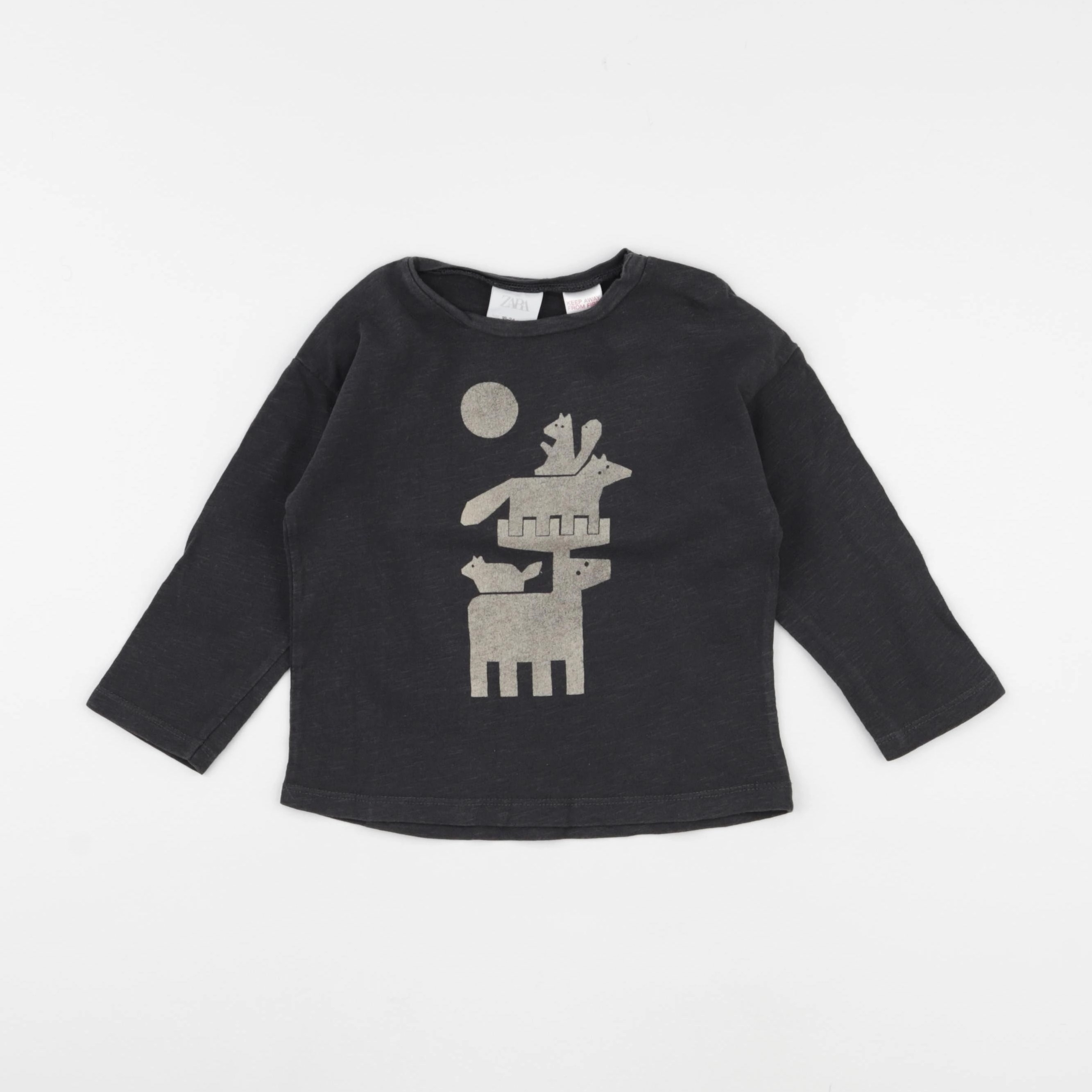 Zara - tee-shirt gris - 18/24 mois