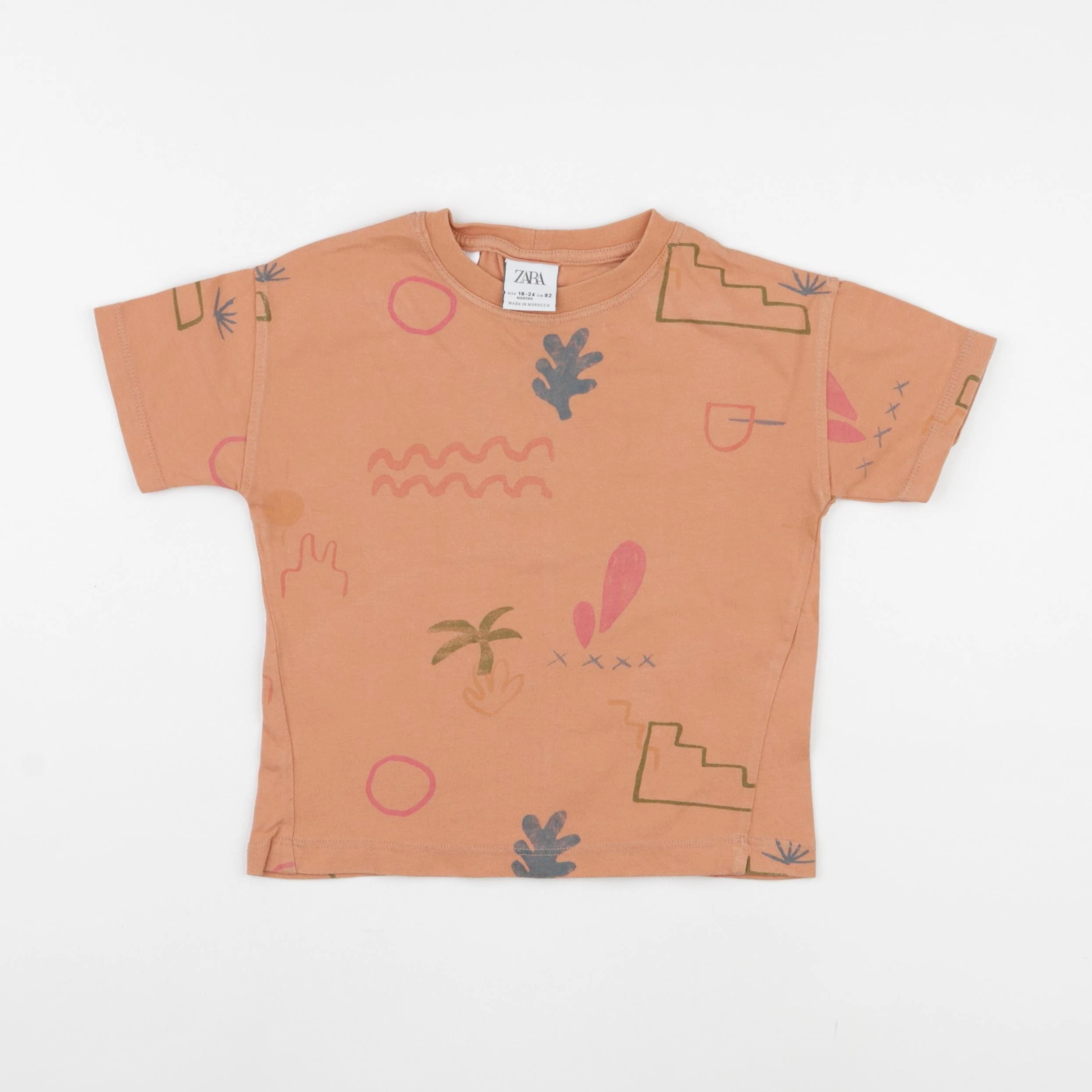 Zara - tee-shirt orange - 18/24 mois