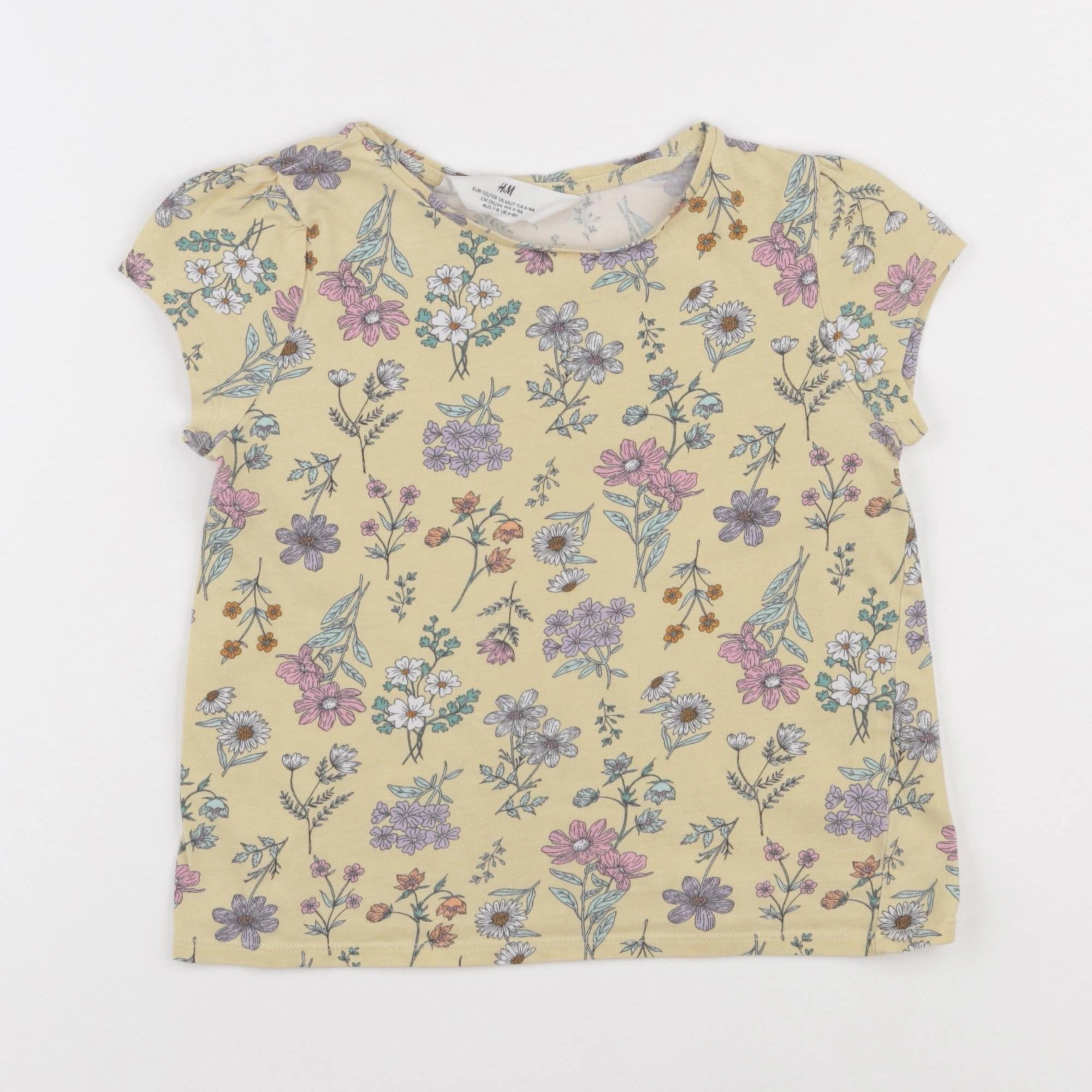 H&M - tee-shirt jaune - 6/8 ans