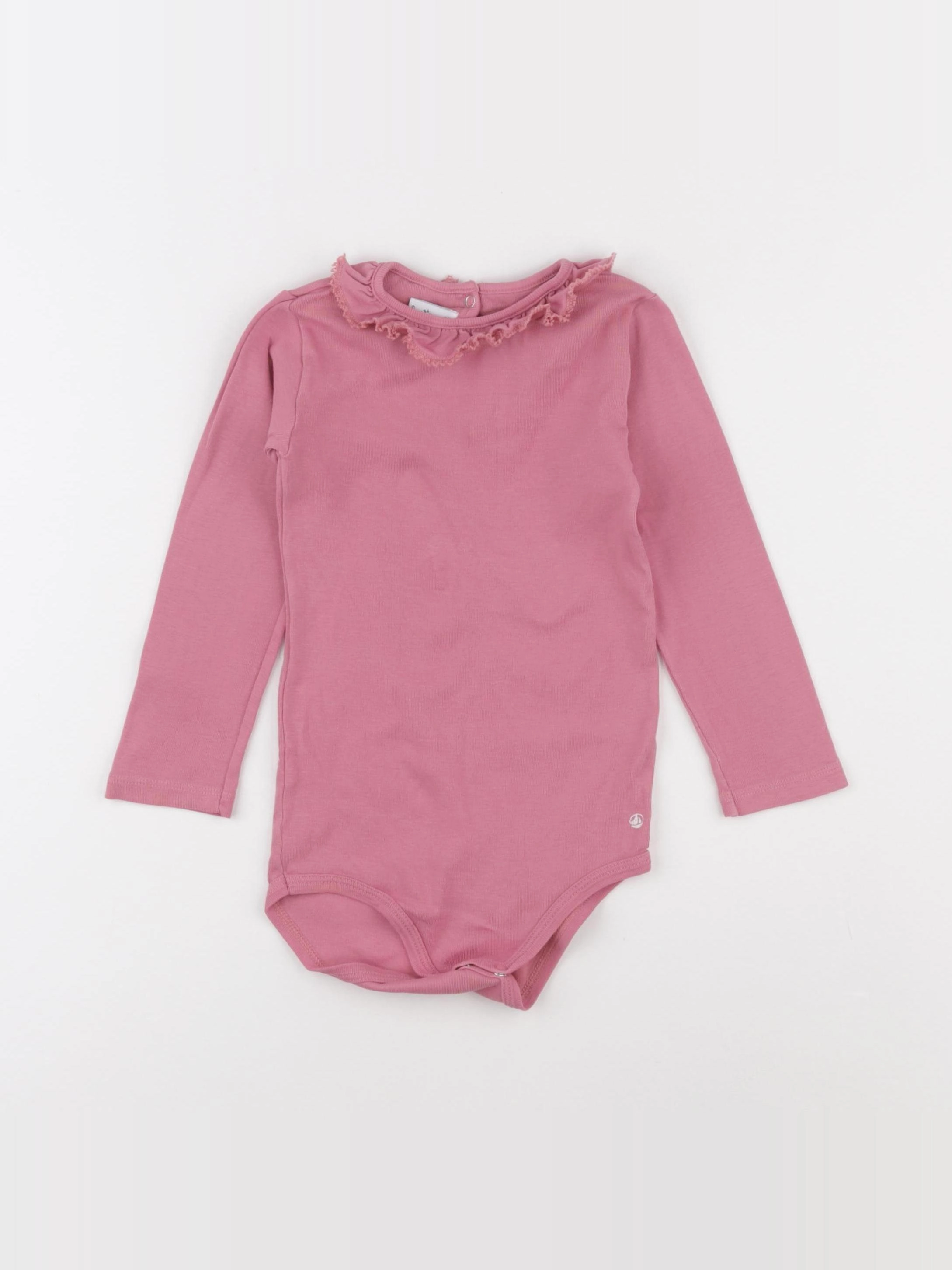 Petit Bateau - body à col rose - 24 mois