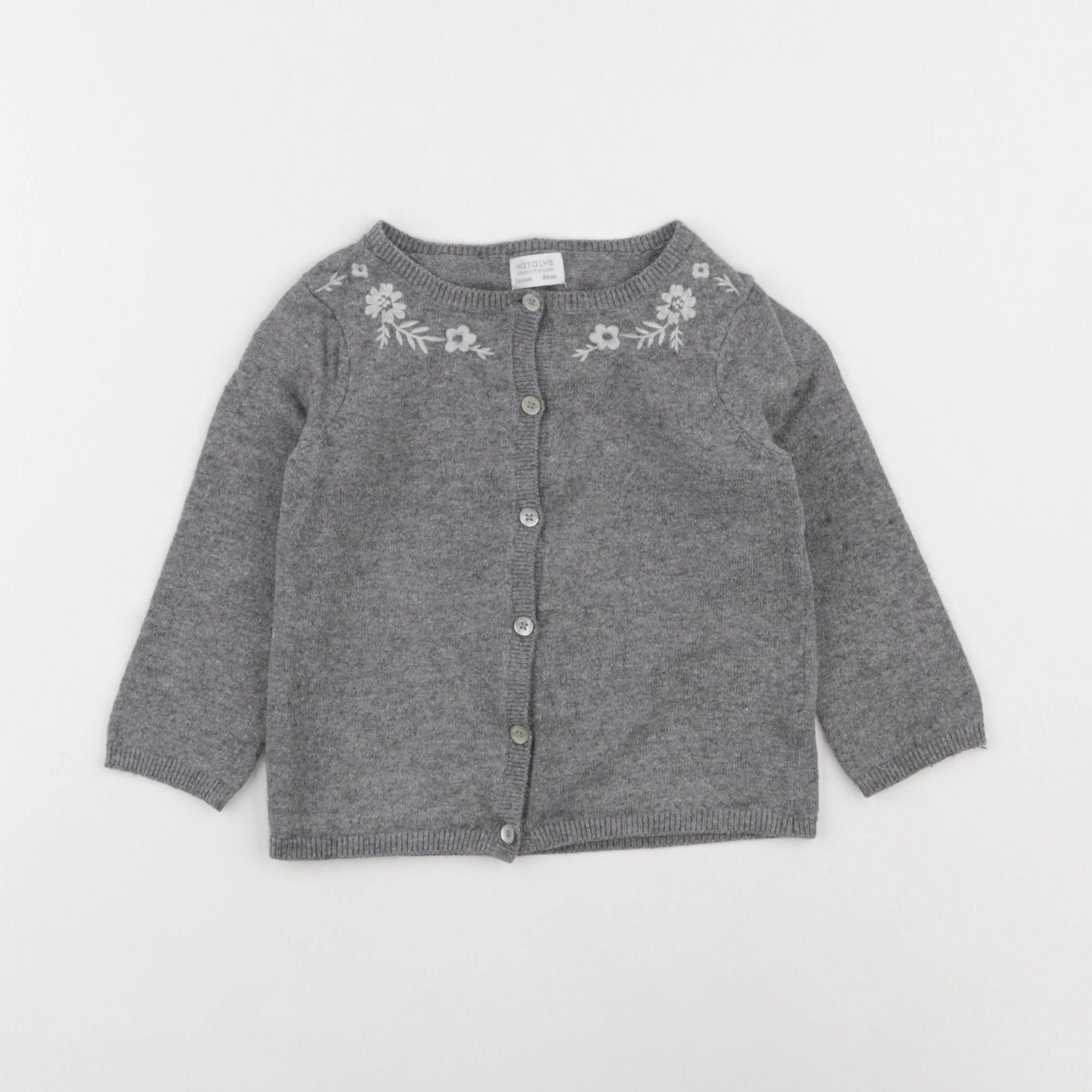 Natalys - gilet gris - 24 mois