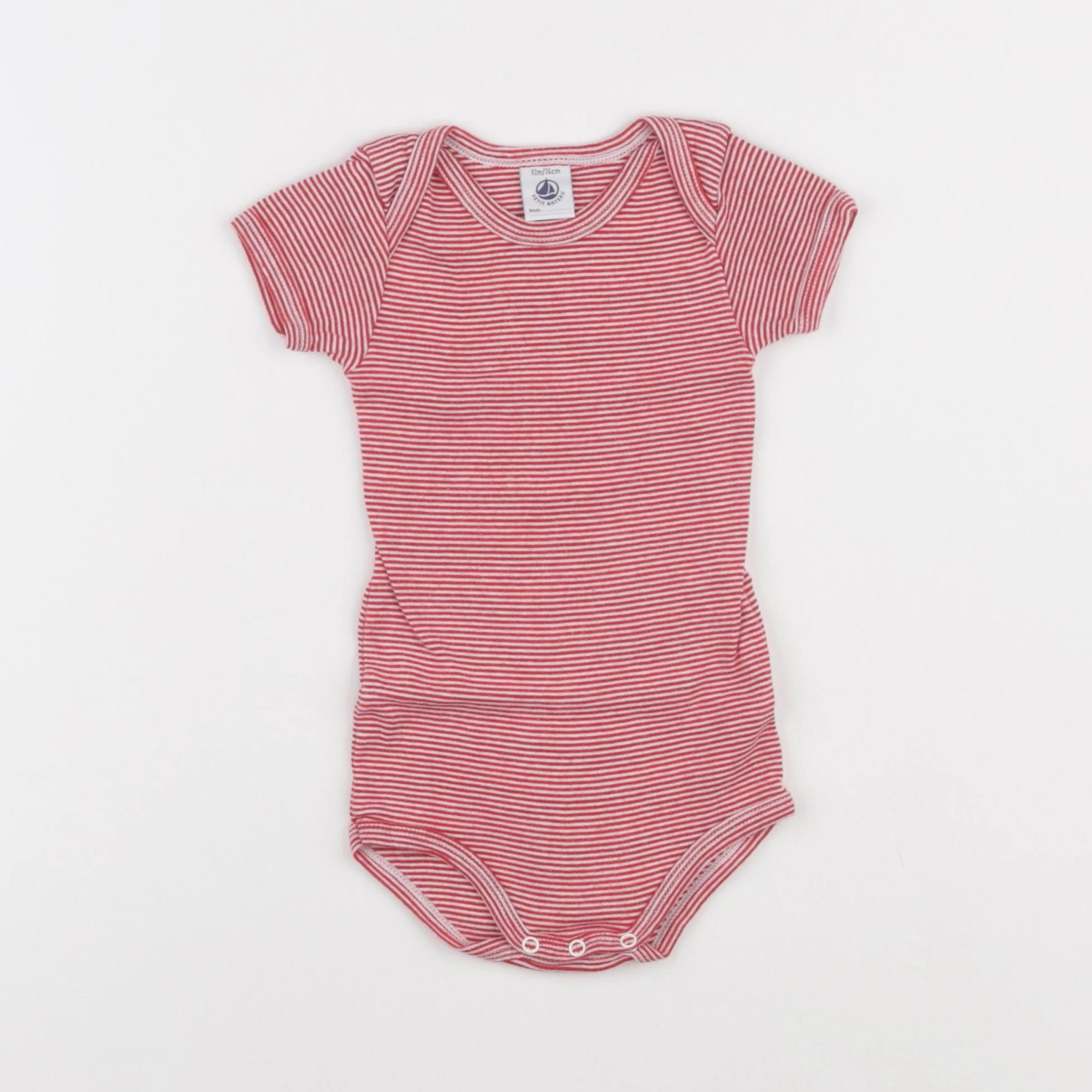 Petit Bateau - body rouge - 12 mois