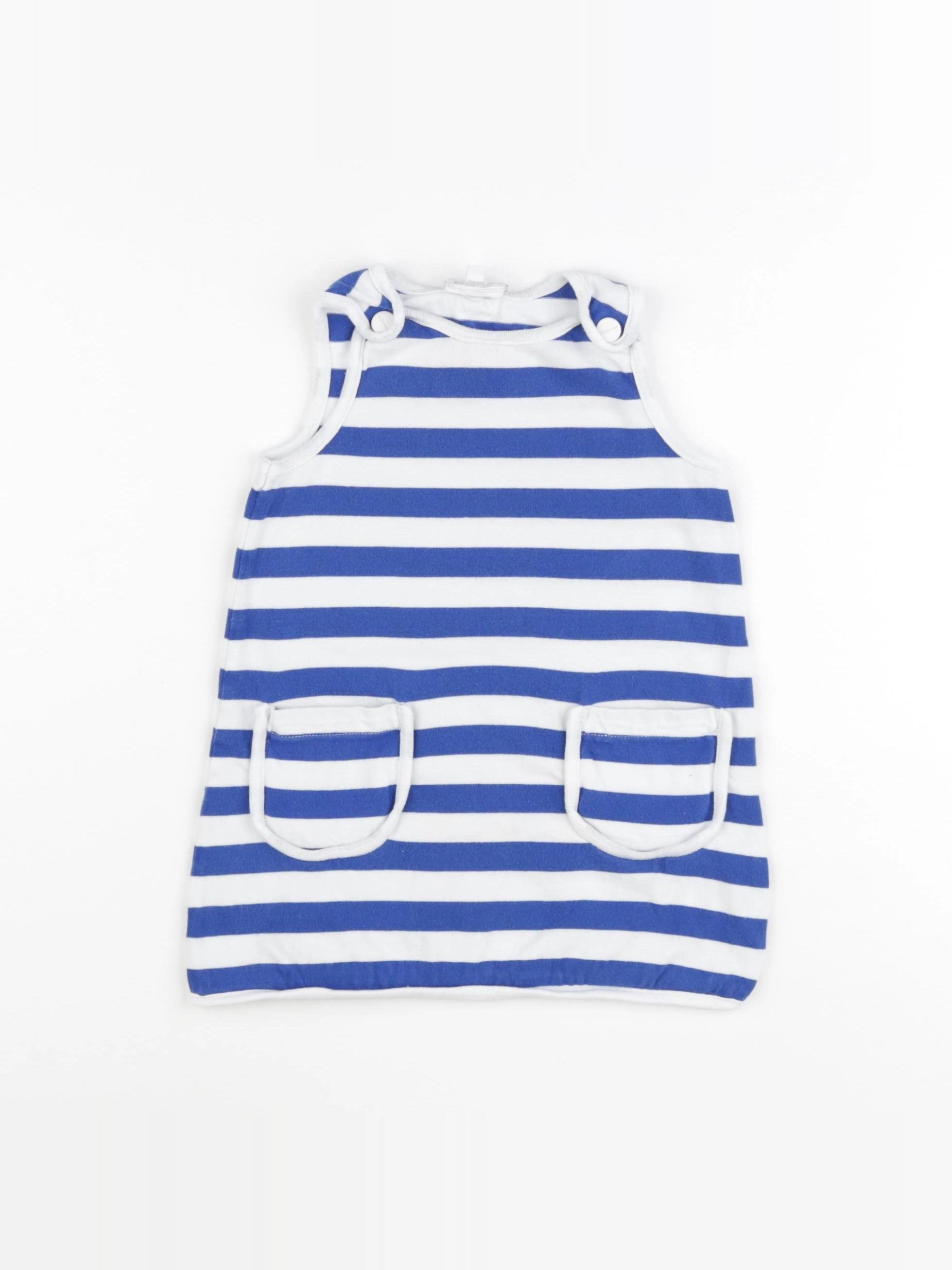 Jacadi - robe blanc, bleu - 24 mois