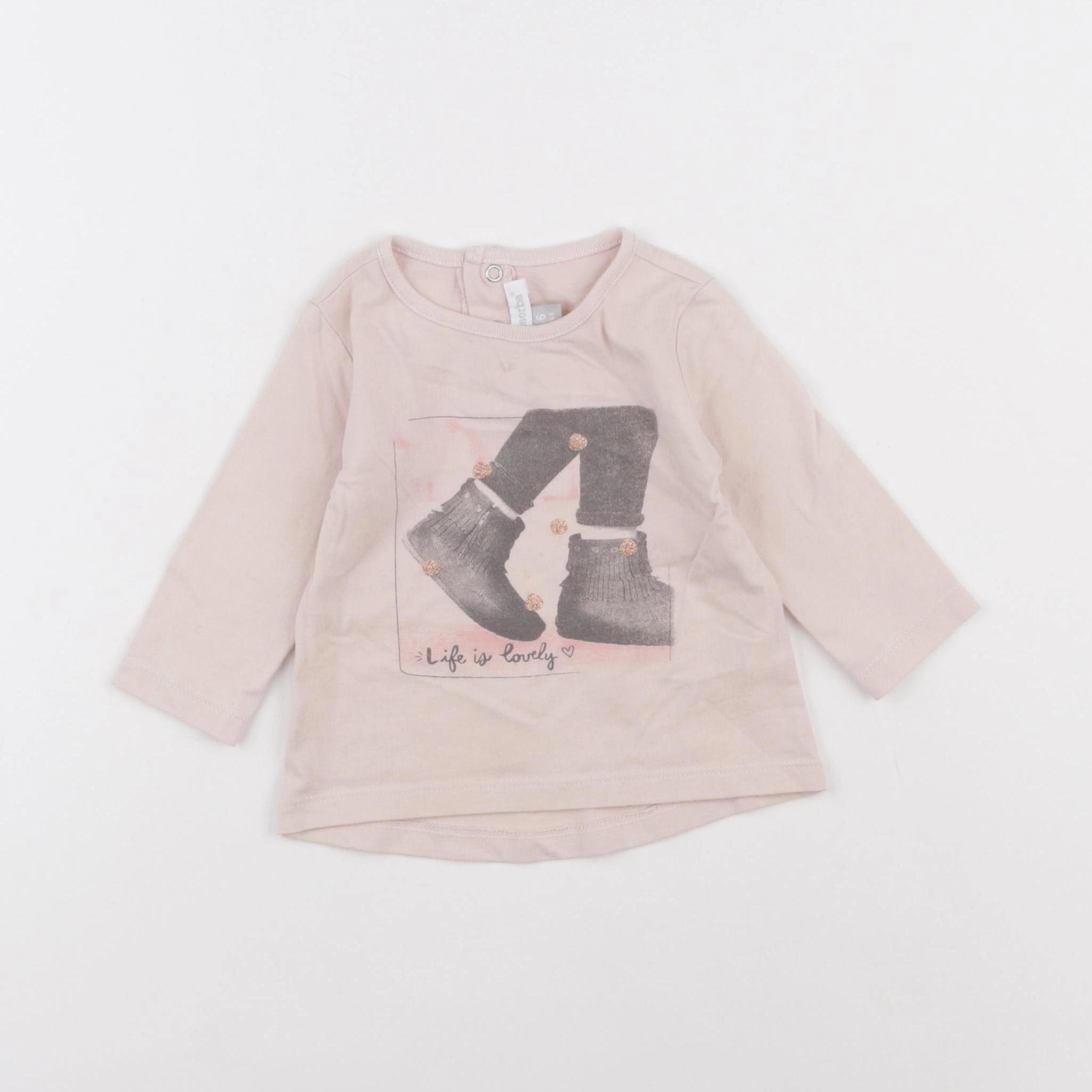 Absorba - tee-shirt rose - 6 mois