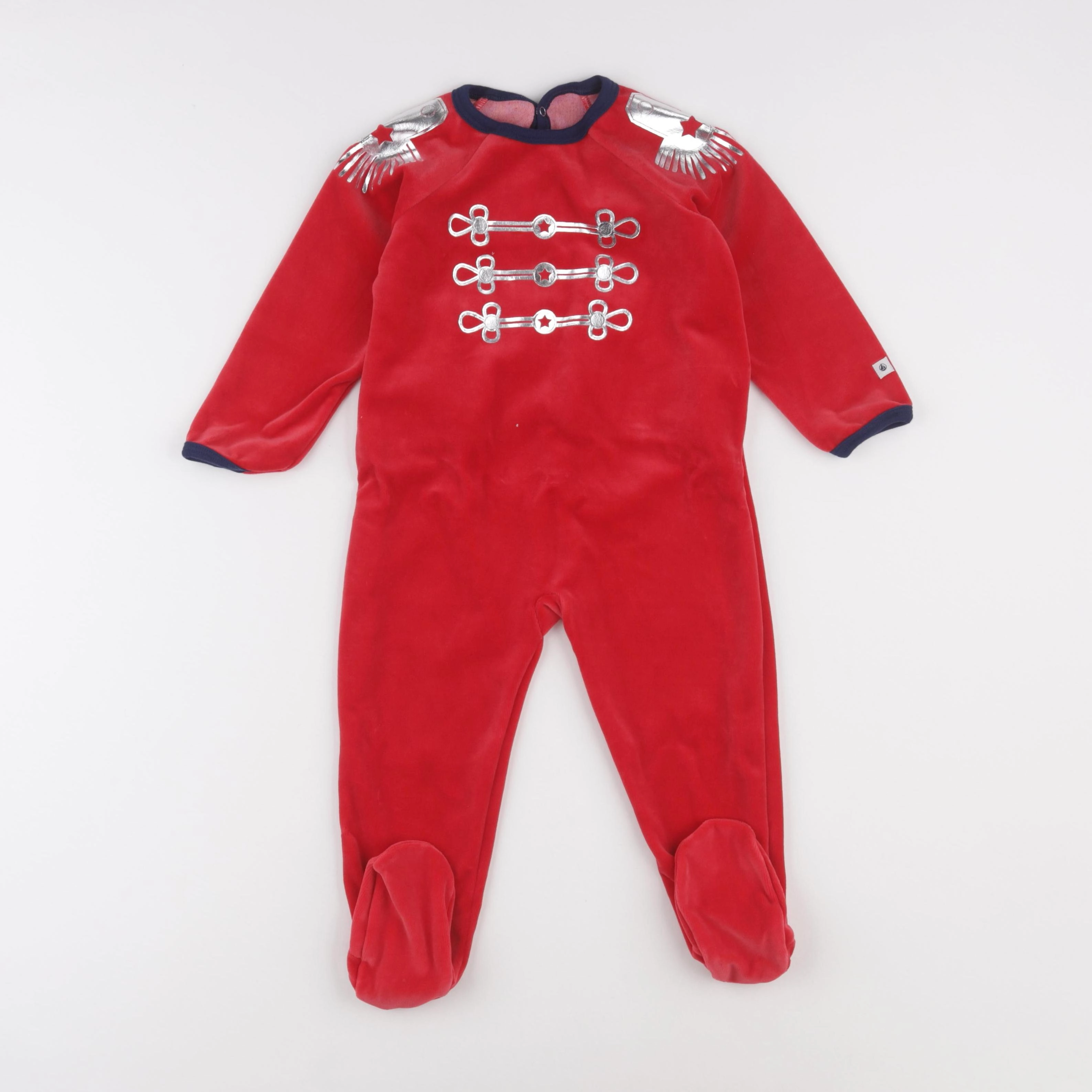 Petit Bateau - pyjama velours rouge - 24 mois